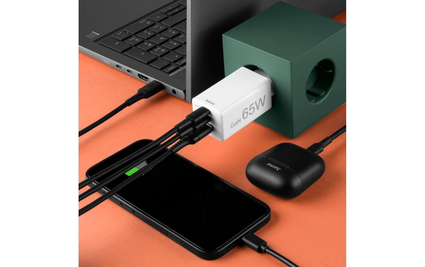 Hama USB-Ladegerät »Gan charger 2x USB-A USB-C 65 W«