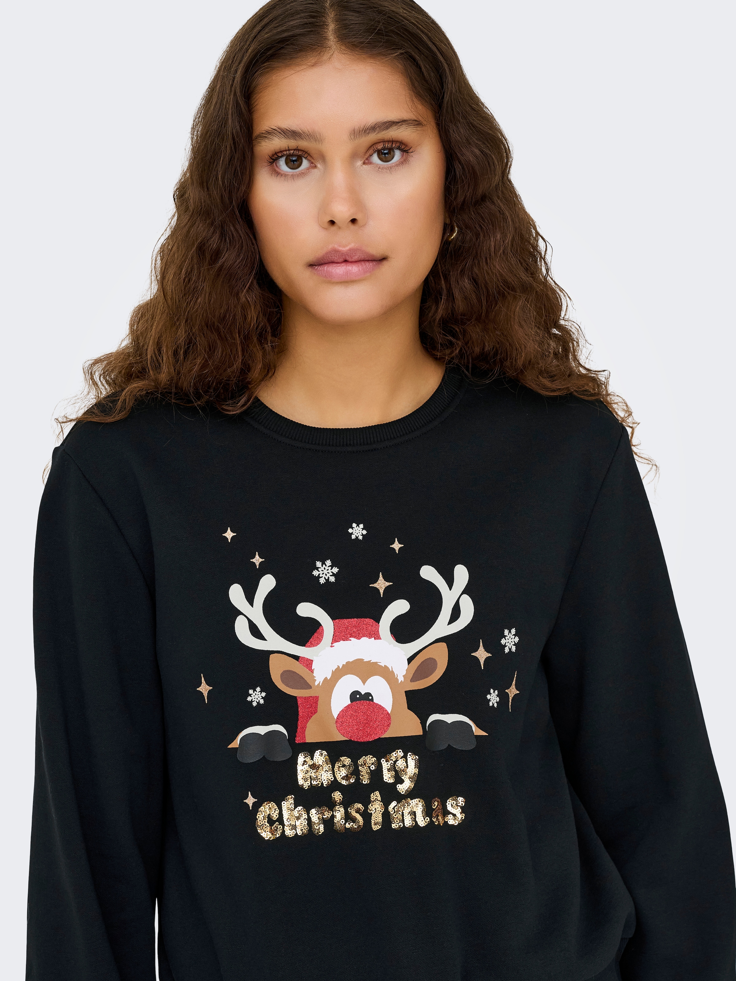 ONLY Weihnachtssweatshirt »ONLYDA XMAS L/S O-NECK BOX SWT« mit verschiedenen Weihnachtsmotiven