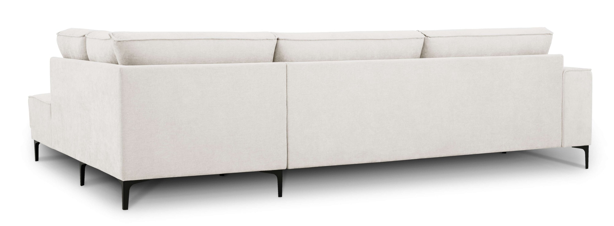 PLACES OF STYLE Ecksofa »Polsterecke Oland, Struktur, Flachgewebe, Luxus-Microfaser, Boucle« L-Form, 289 cm, Wellenunterfederung, Skandi-Design, Metallfüsse