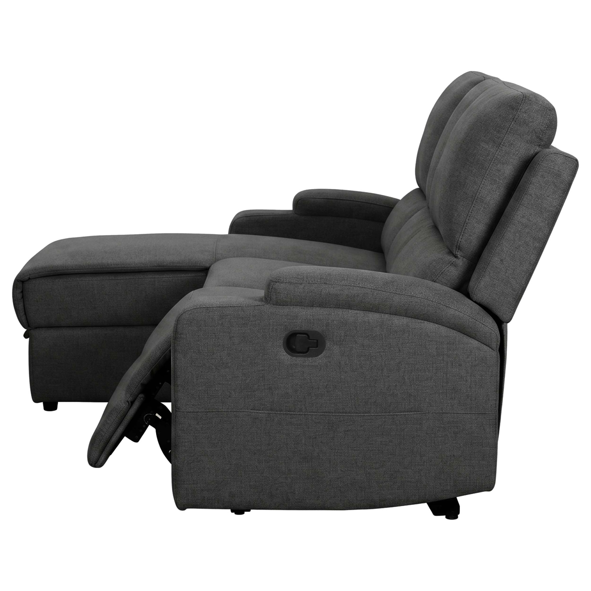GOODproduct Canapé d'angle »NAPORI Struktur, Multimediasofa, L-Form« fonction relax manuelle ou électrique, USB-A pour la version électrique, coffre de rangement