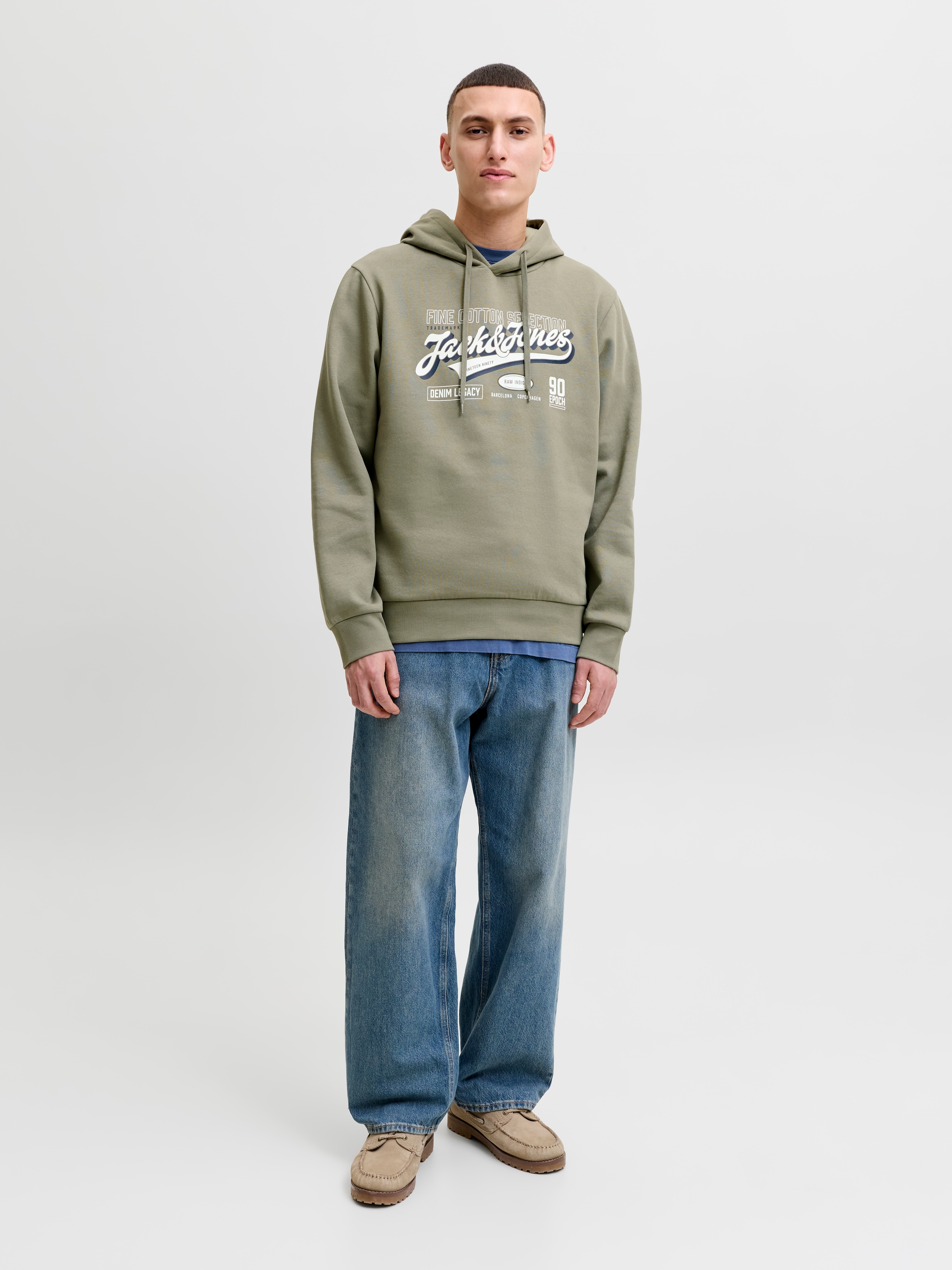Jack & Jones Sweat à capuche »JJELOGO SWEAT HOOD 2 COL AW26 SN«, mélange coton, coupe régulière
