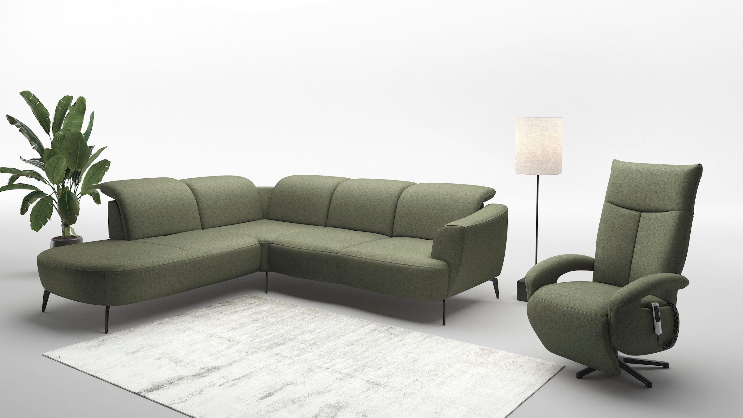 sit&more Canapé d'angle »Zoe« ink.Sitztiefenverstellung, wahlweise mit Kopfteilverstellung