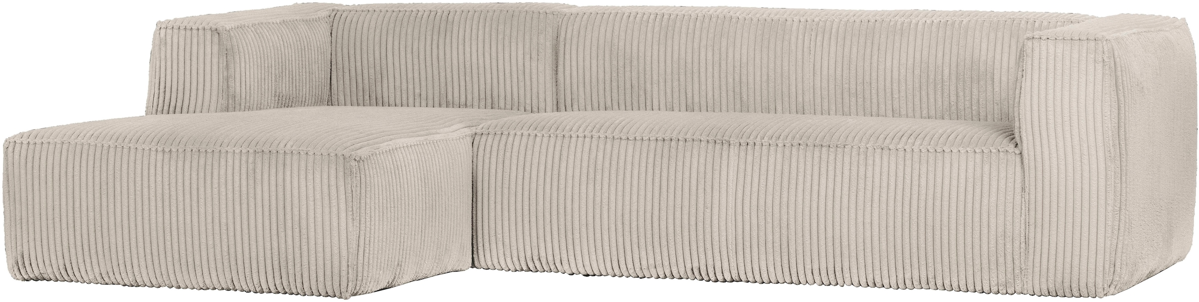 WOOOD Canapé d'angle »Bean Bezug Links mit hoher Sitzkomfort, H 73 x B 305 x T 96/175 cm« Tissu sergé, capacité de charge 400 kg, bonne résistance à l'usure, facile d'entretien
