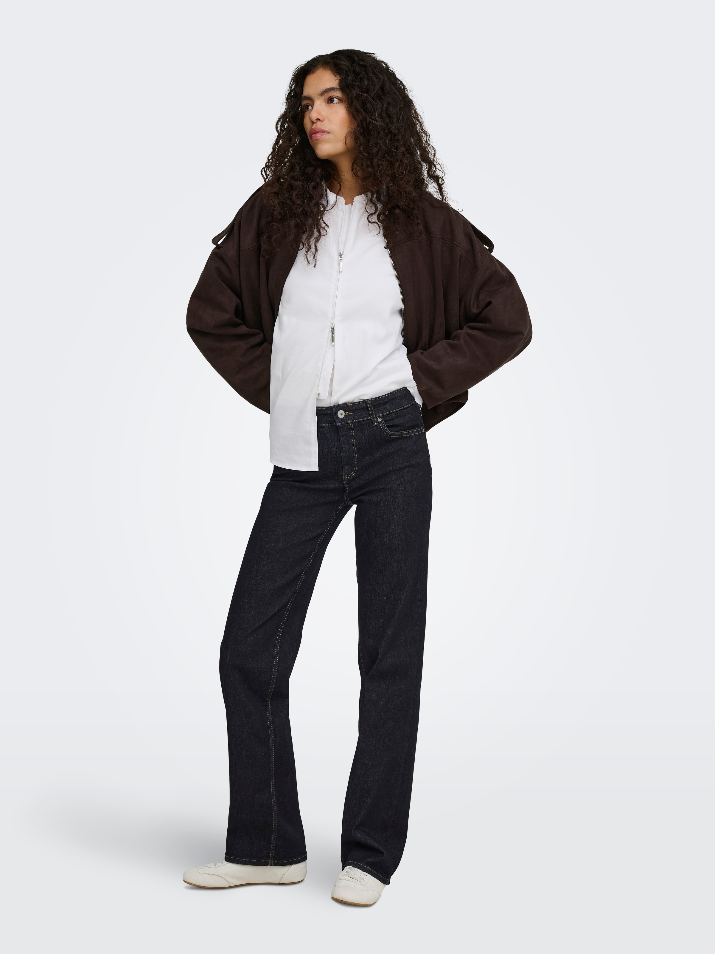 ONLY Jeans droit »ONLBLUSH MID STRAIGHT DNM TAI774 NOOS« mélange de coton
