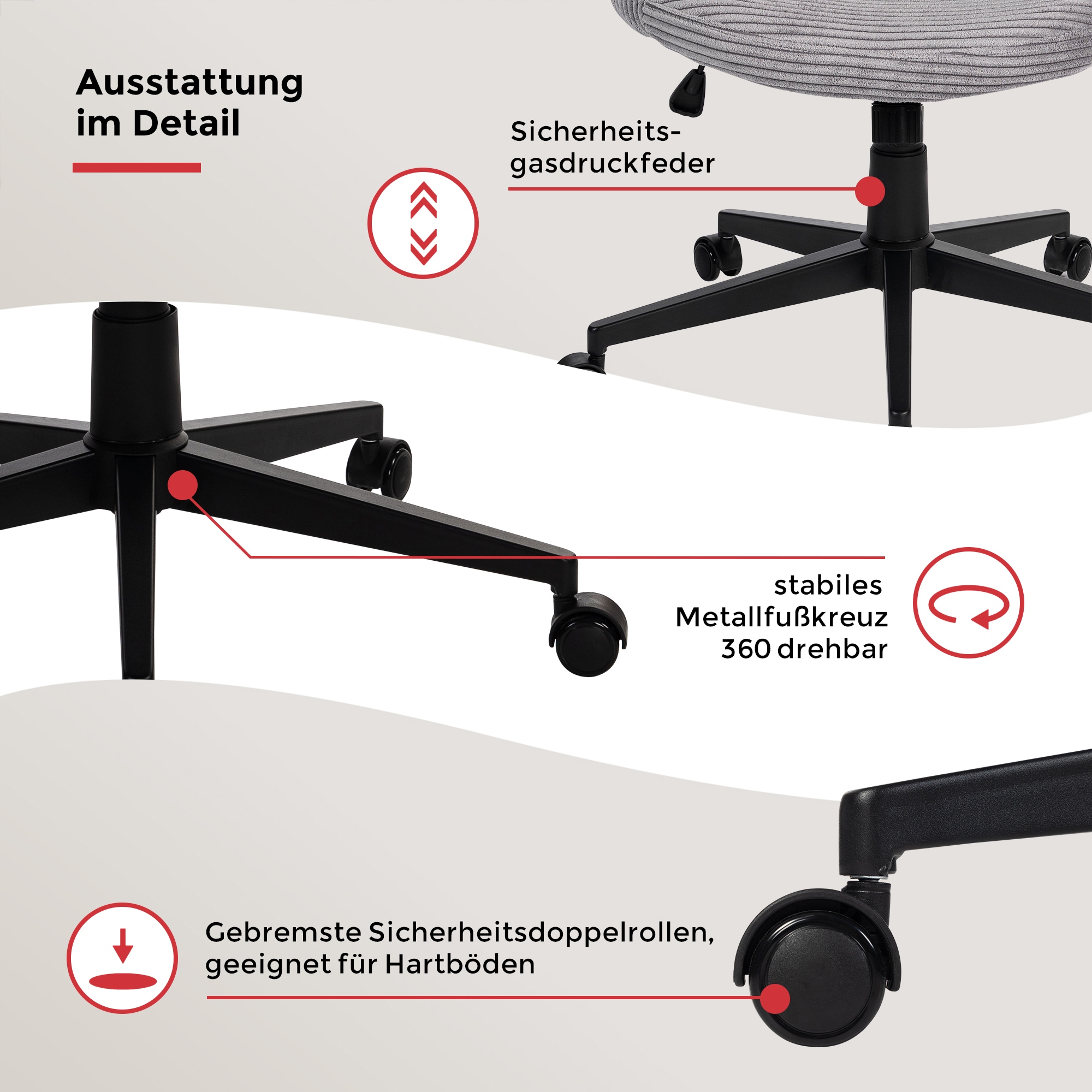 Duo Collection Chaise pivotante »Tilo« () 1 cuisréglage hauteur d’assise, mécanisme basculant, roulettes doubles de sécurité