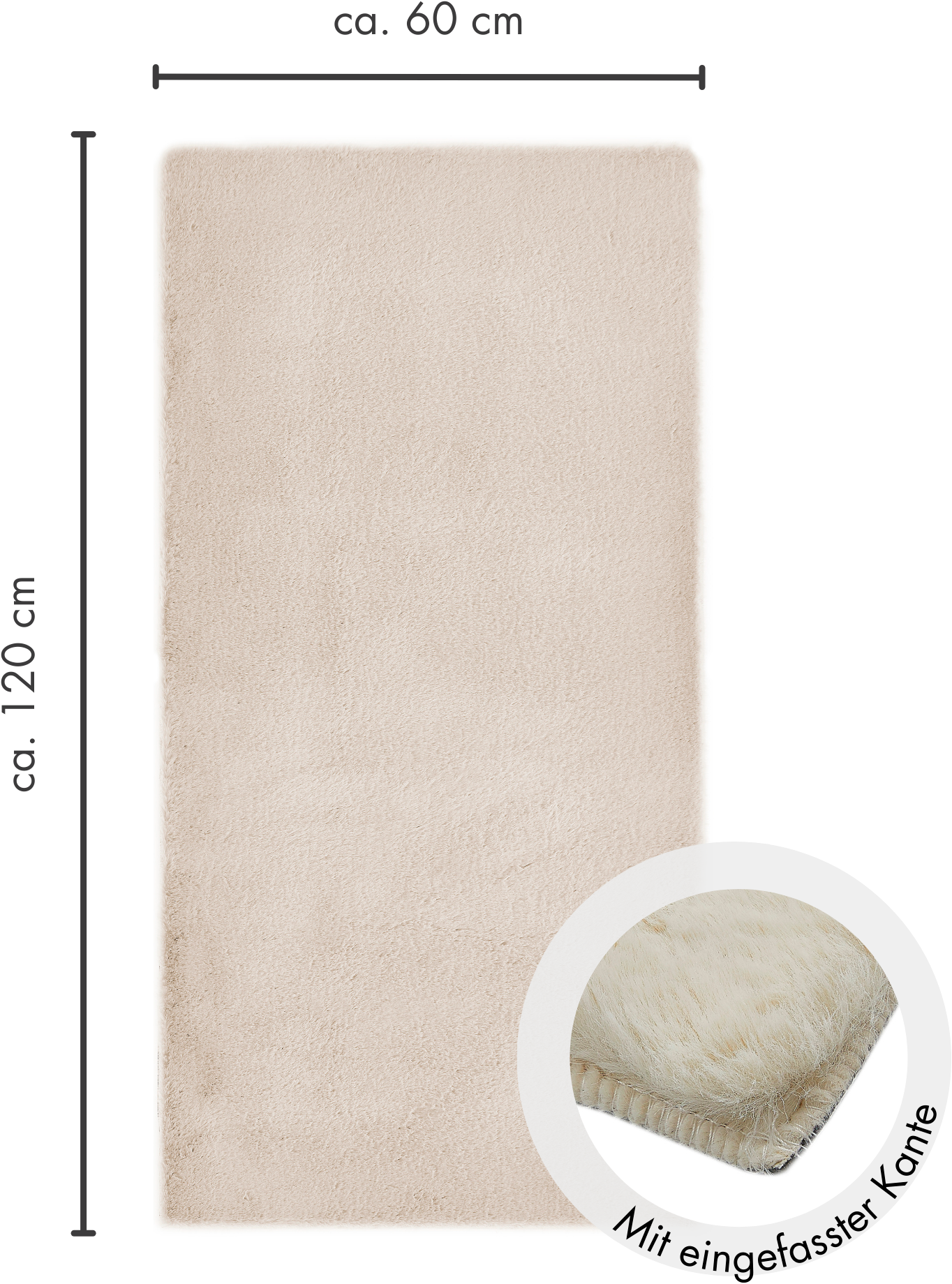 my home Tapis à poils longs »Lugano« Rectangulaire 30 mm Höhe Kunstfell, Uni Farben, sehr weich & kuschelig