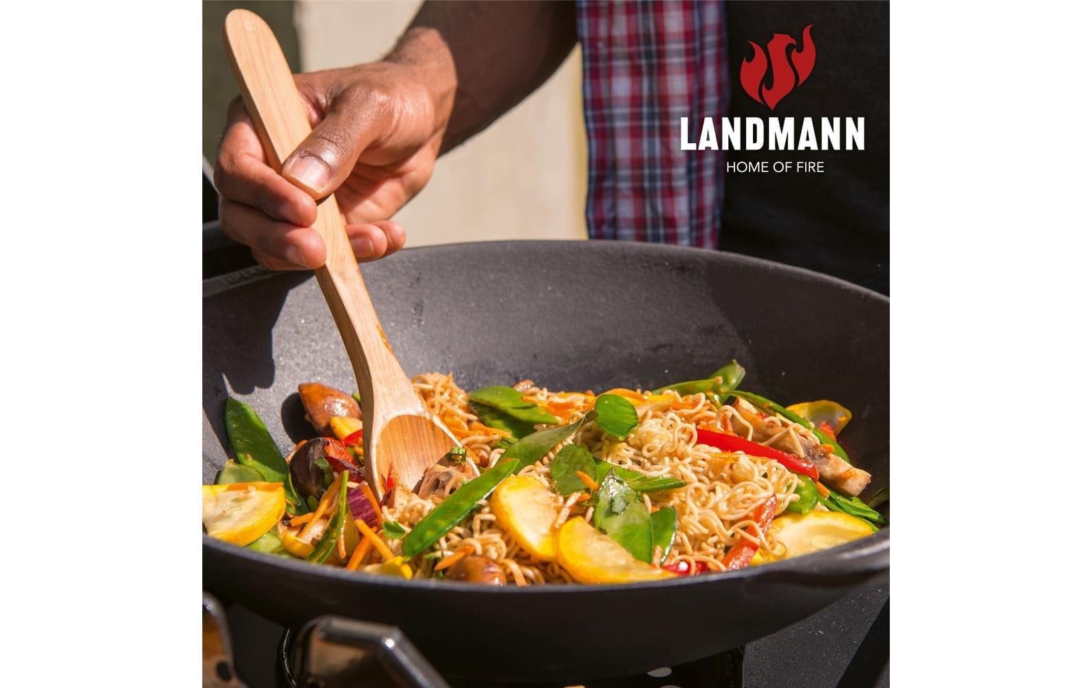 LANDMANN Wok »Grill-Wok Pure - Pfanne aus Gusseisen« Gusseisen