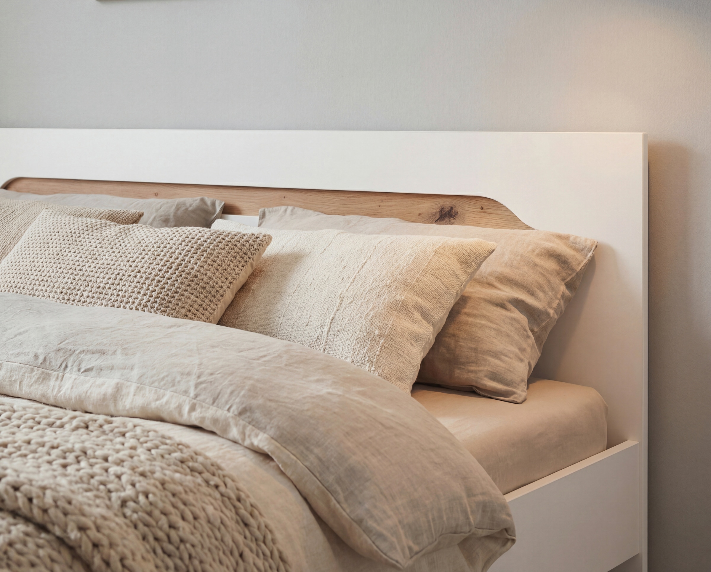 GOODproduct Lit »Doppelbett Holzbett Futonbett AGORDO« Surface de couchage : 180x200 cm,  avec élégante tête de lit en chêne Artisan MADE IN GERMANY