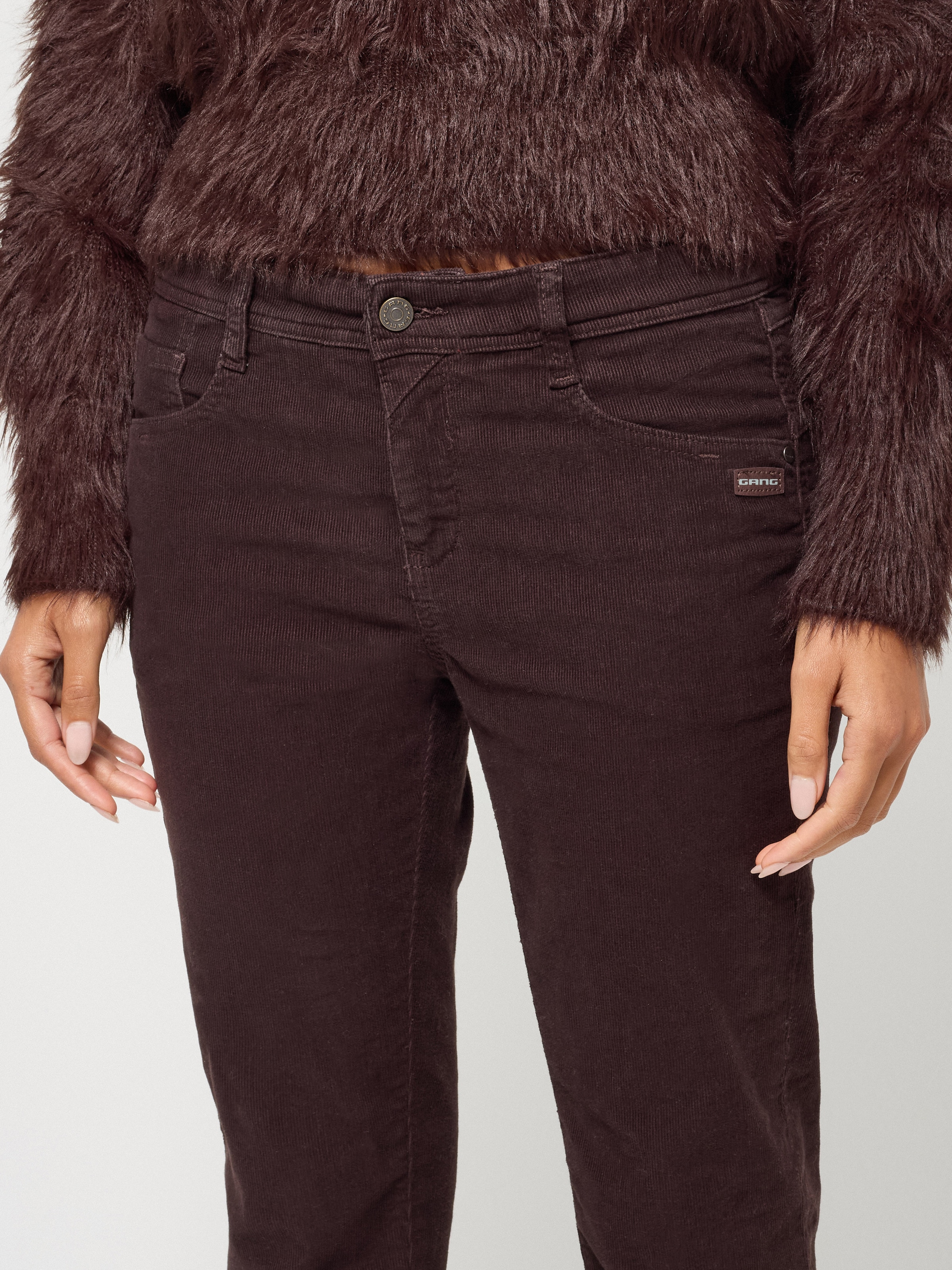 GANG Pantalon en velours côtelé »94AMELIE«  avec double empiècement, coupe décontractée,