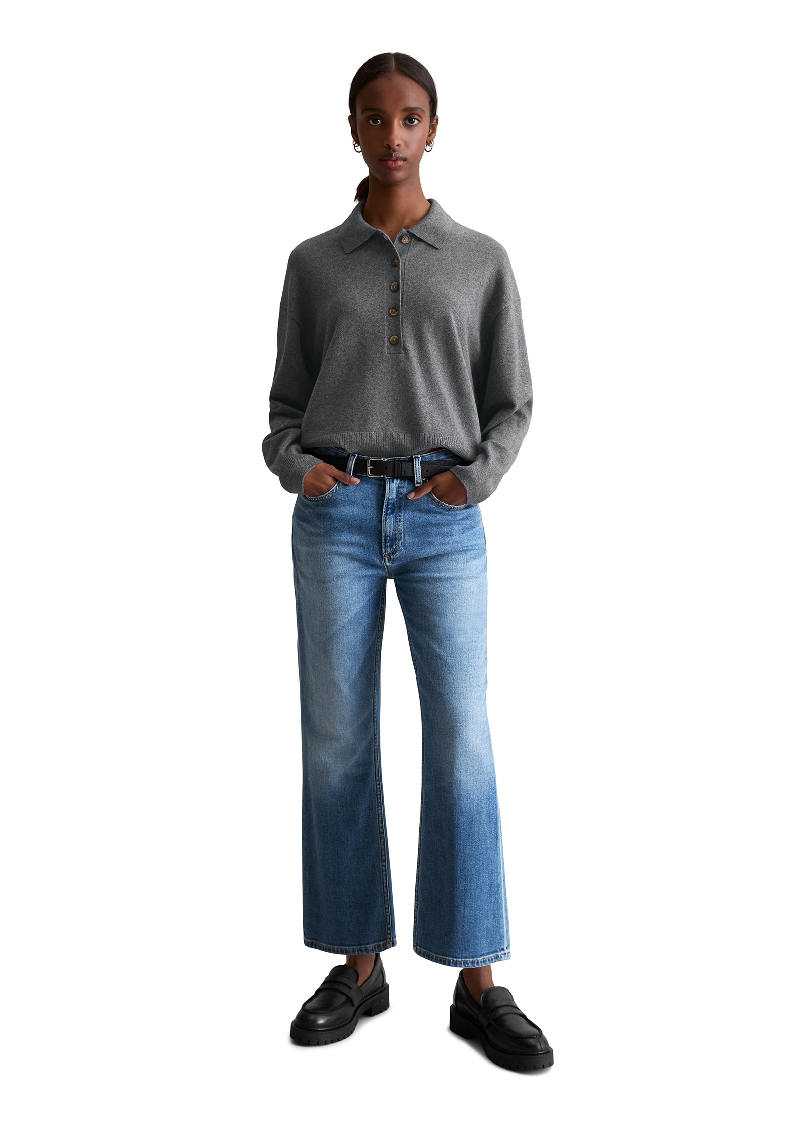 Marc O'Polo DENIM Pull à col polo »relaxed fit aus Soft Cotton Stretch«