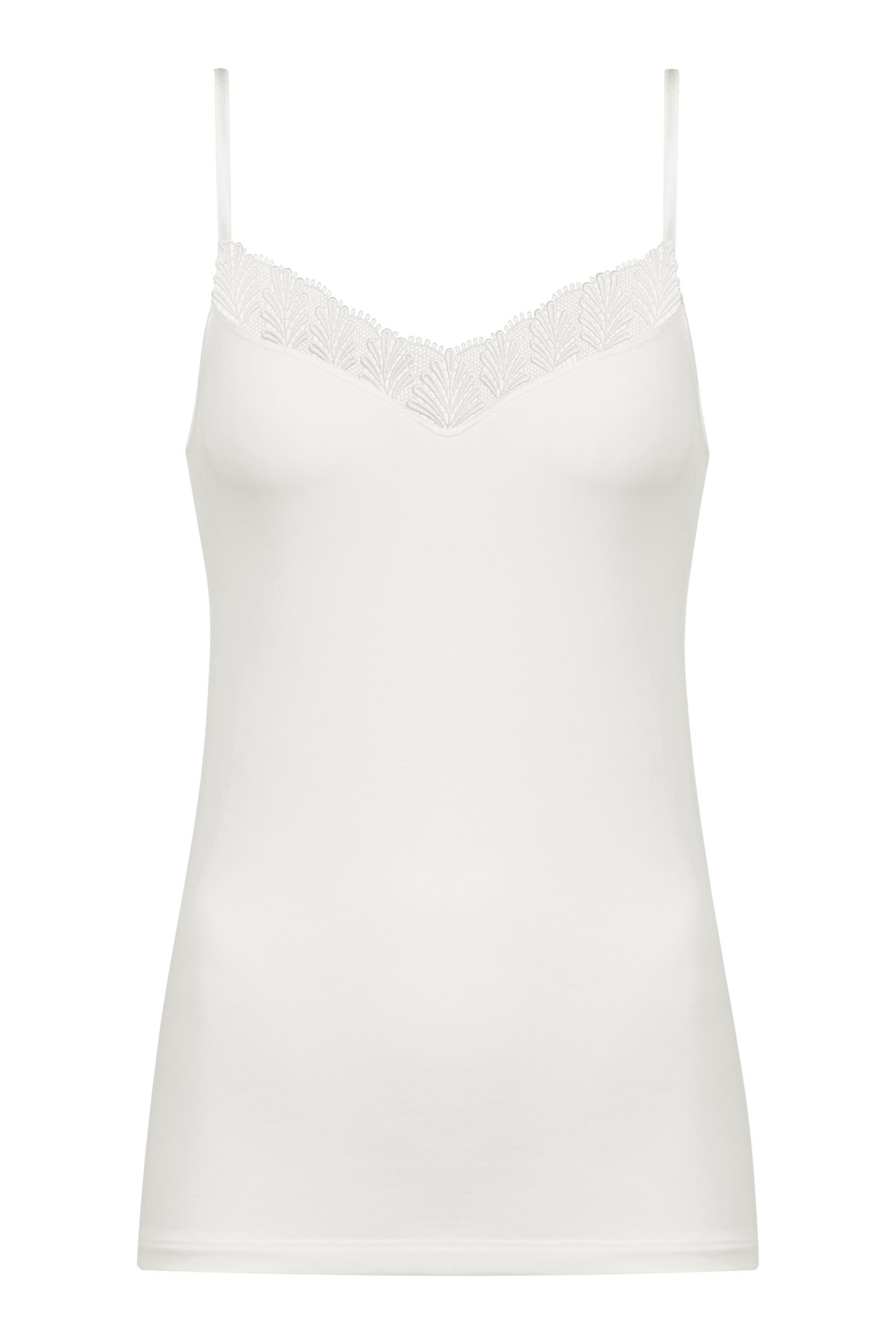 Mey Spaghettitop »Emotion Elegance« gestickte Spitze, V-Ausschnitt, schmale Passform, Feinripp