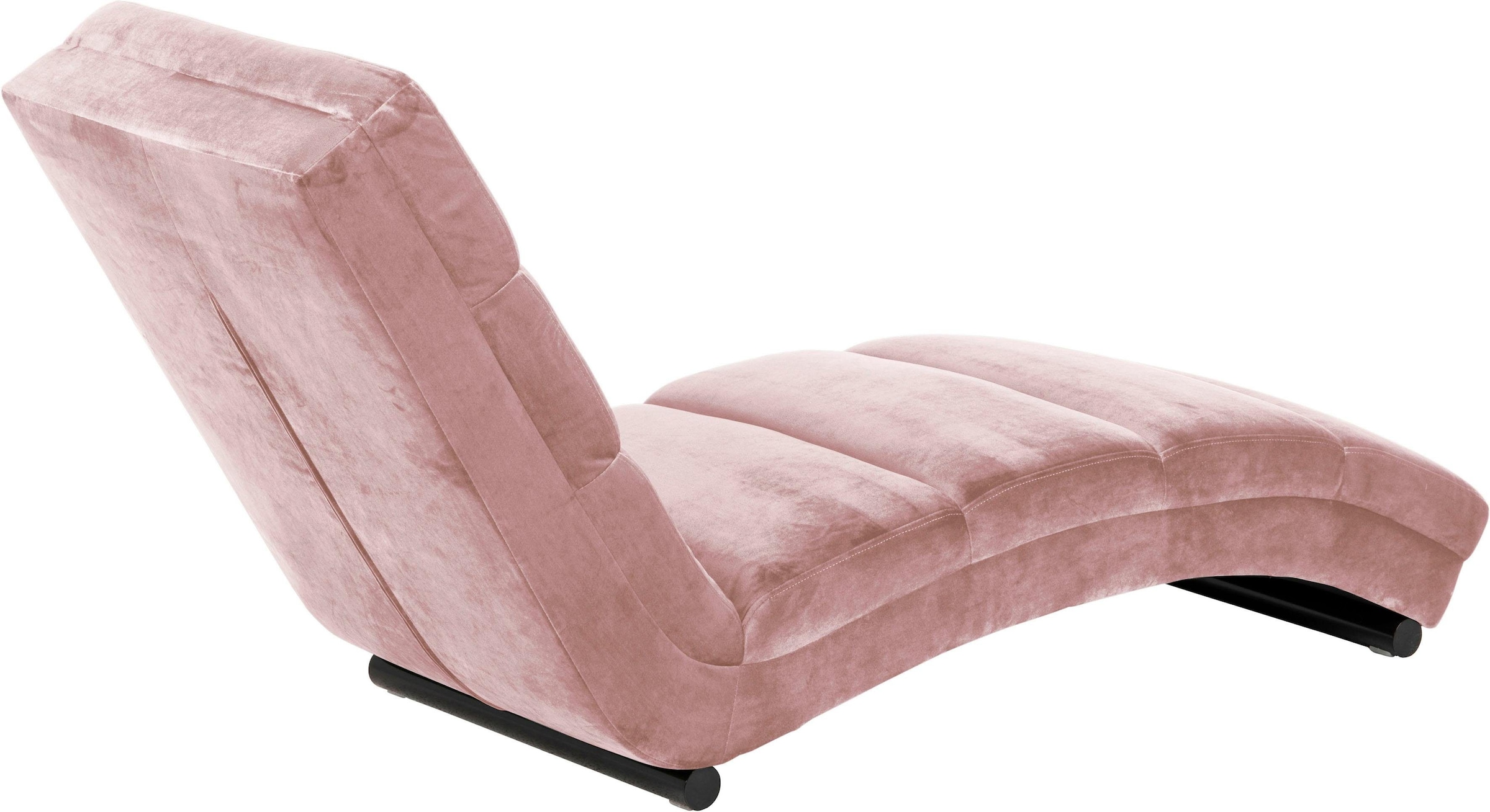 ACTONA GROUP Chaise longue »Sigmund« avec pieds en métal noirs laqués poudre et revêtement en velours