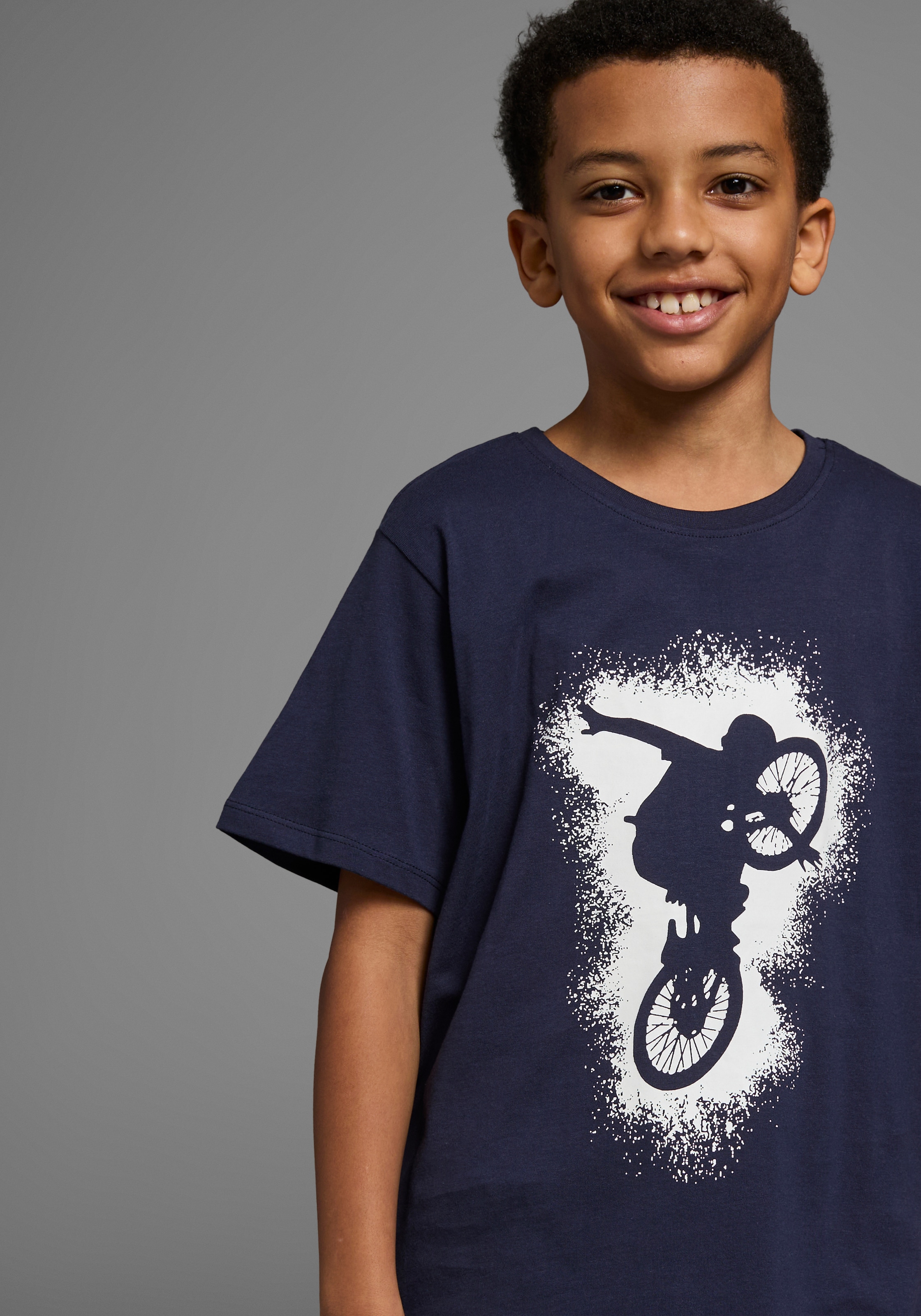 KIDSWORLD T-shirt & short »2tlg. Set T-Shirt + Sweatshorts« Set, 2, 2 cuis BIKER-Druck, jedes Teil einzeln tragbar