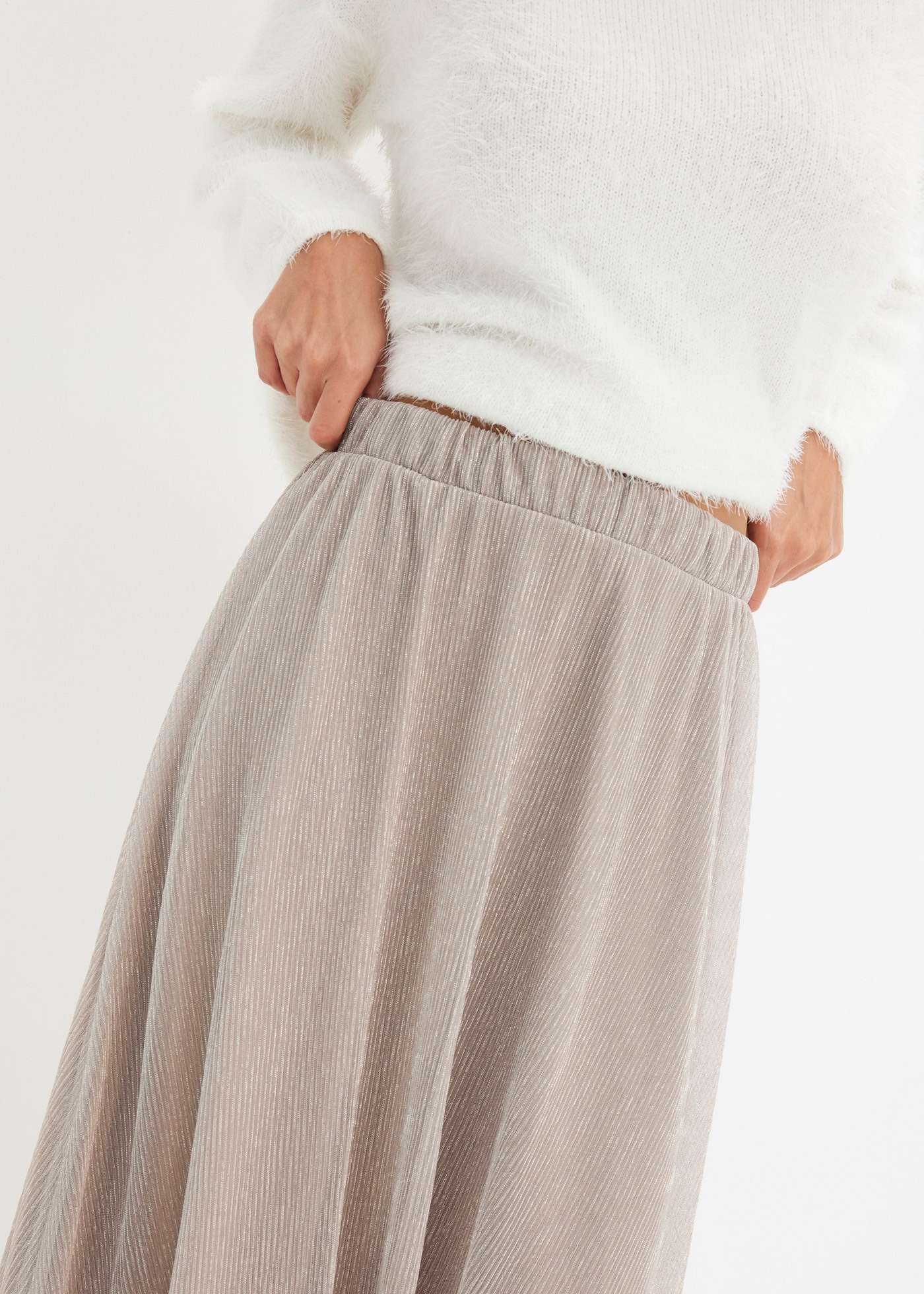 bonprix Jupe en jersey »Jerseyrock« aus leicht transparentem Materialmix, ausgestellte Passform