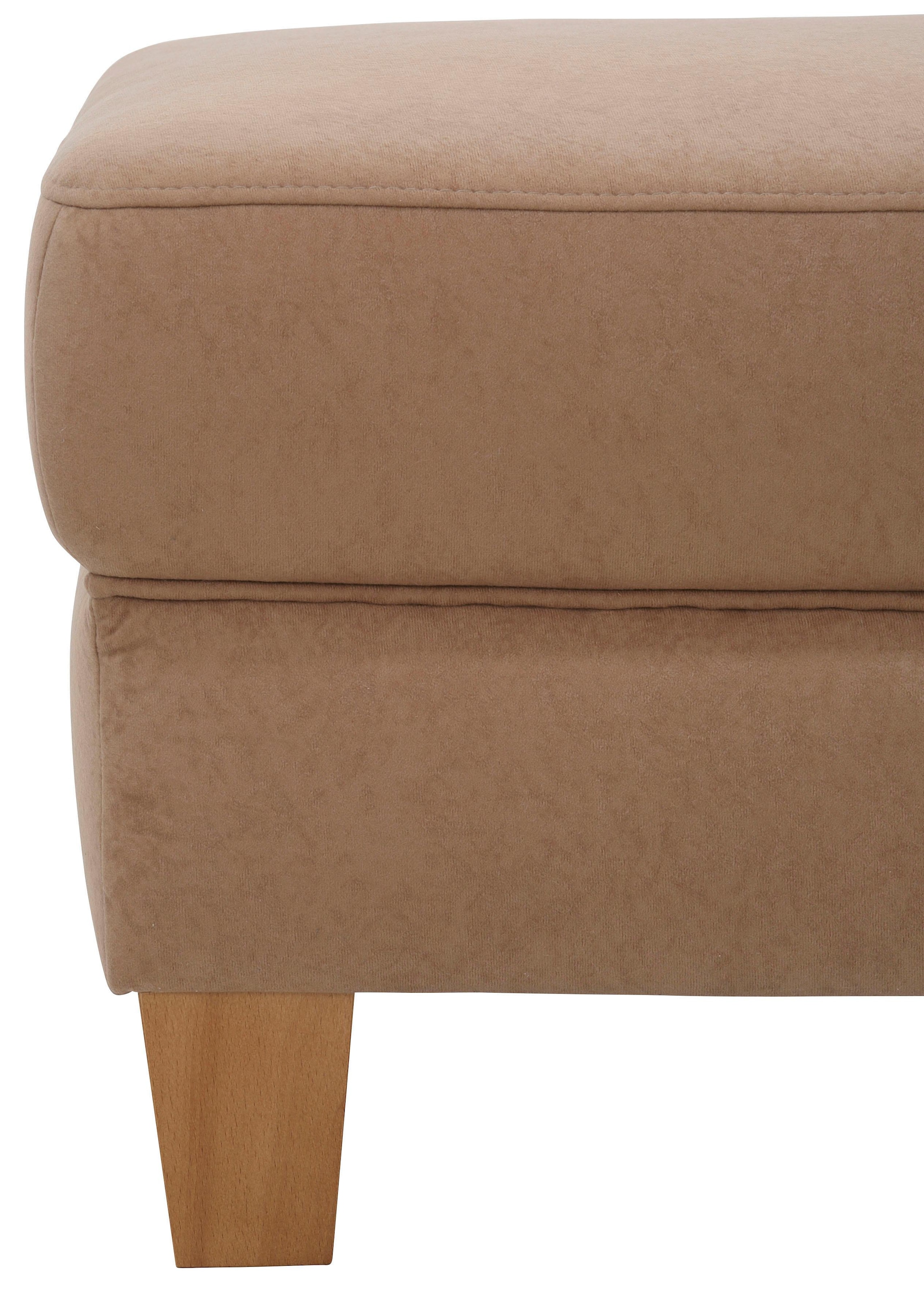 Home affaire Tabouret »Texel« mit Federkern und Kontrastnaht, Füsse Buche eichefarben