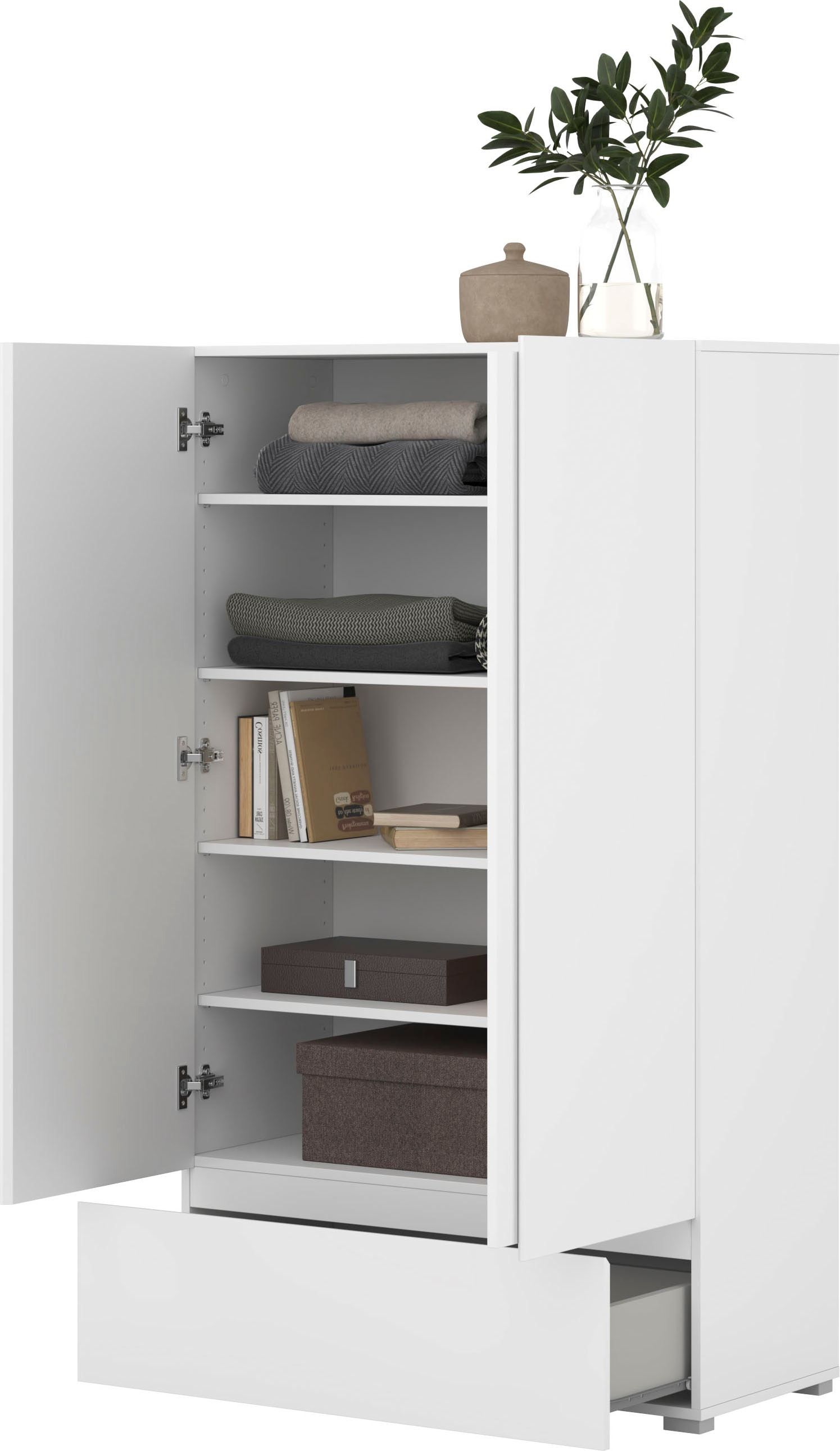 GOODproduct Mehrzweckschrank »Metric,Breite 89 cm, Highboard, Universalschrank, Garderobe« Waescheschrank mit viel Stauraum, Einlegeböden verstellbar