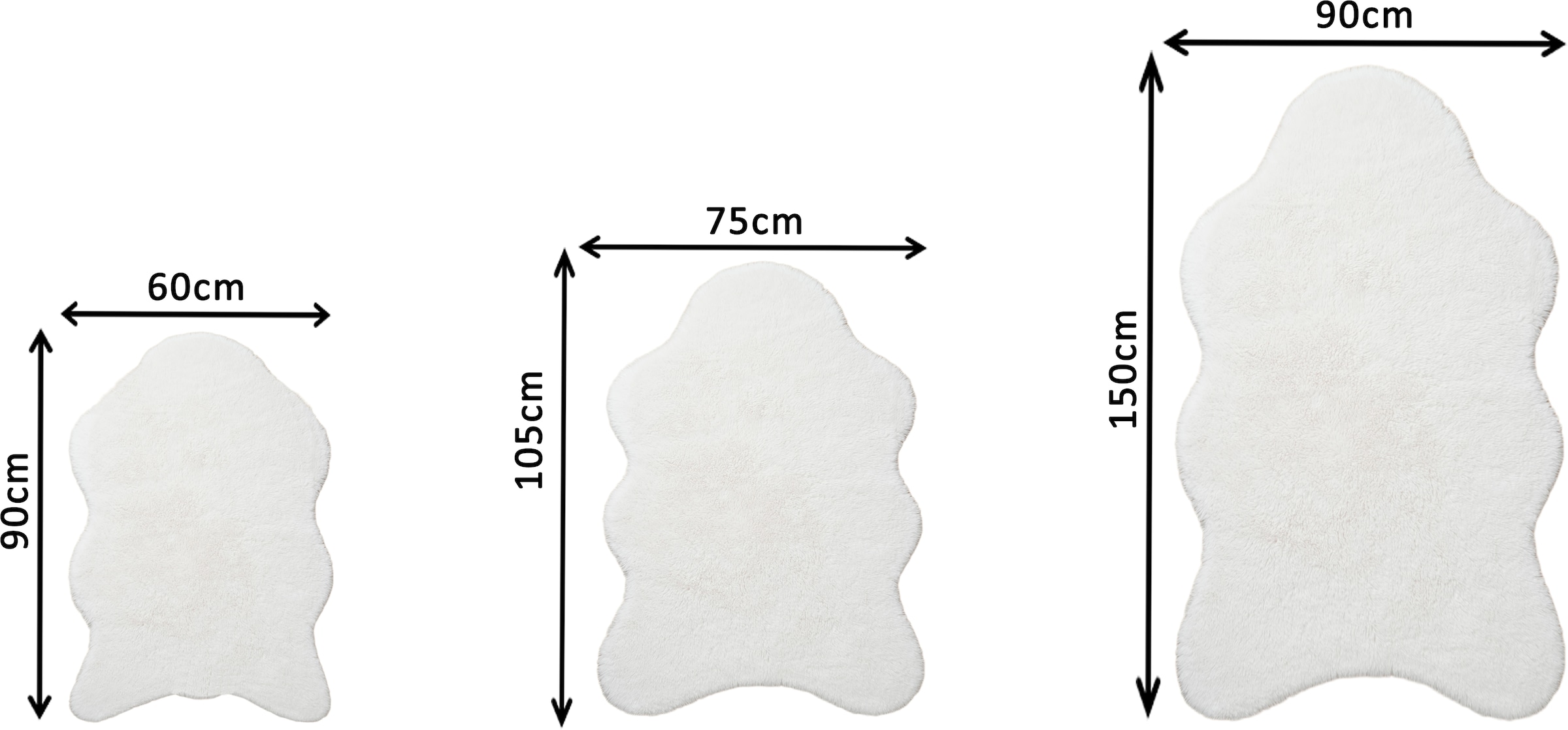 GOODproduct Tapis à poils longs »Mollin, Fellform, leichter Glanz« Rectangulaire 30 mm Höhe fausse fourrure, imitation fourrure, lavable, duveteux, doux, salon