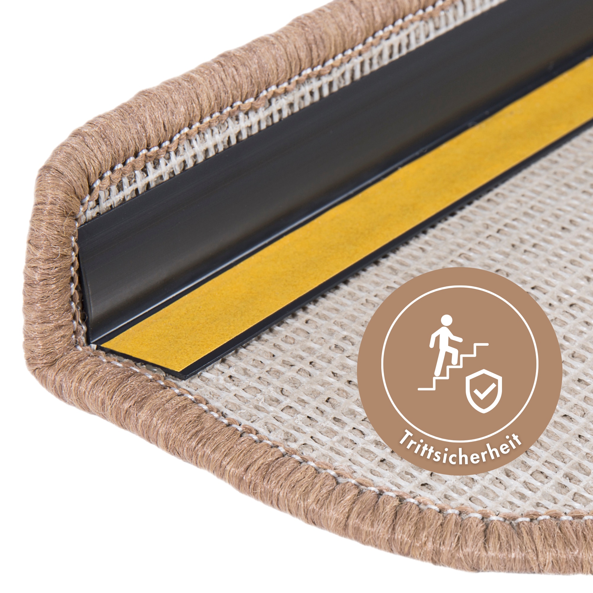 Andiamo Tapis de marche »Bob, Made in Poland« Semicirculaire 4,5 mm Höhe melierte Schlinge, selbstklebend, Set mit 2 Stück oder 15 Stück