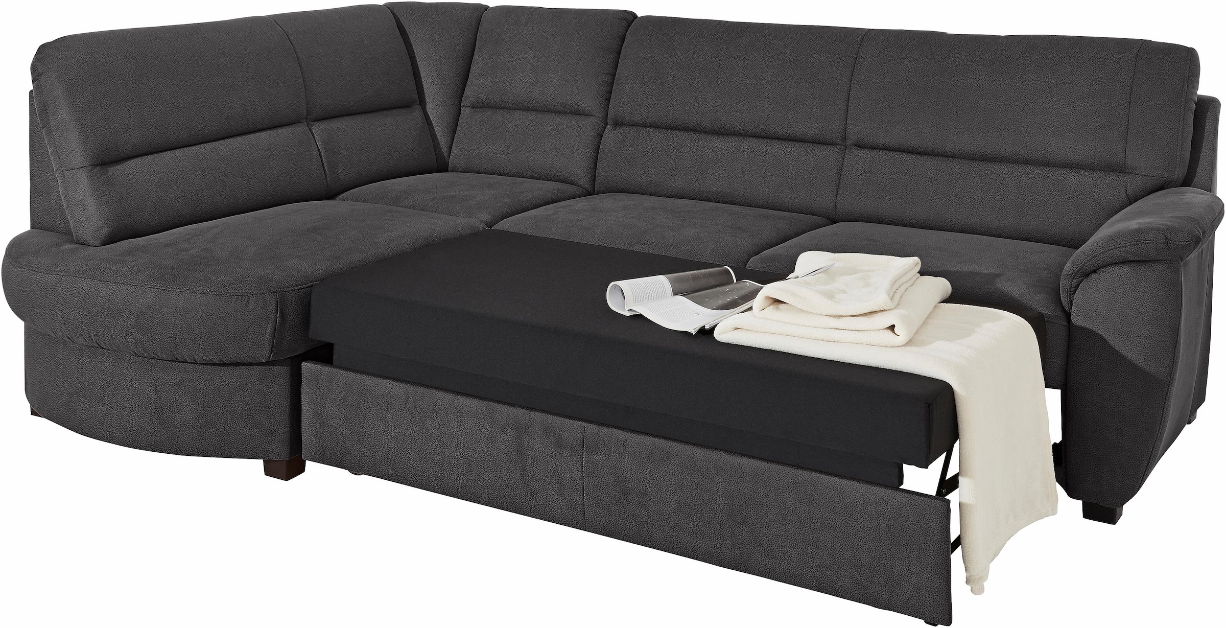 sit&more Ecksofa »Pandora L-Form« wahlweise mit Bettfunktion und Bettkasten