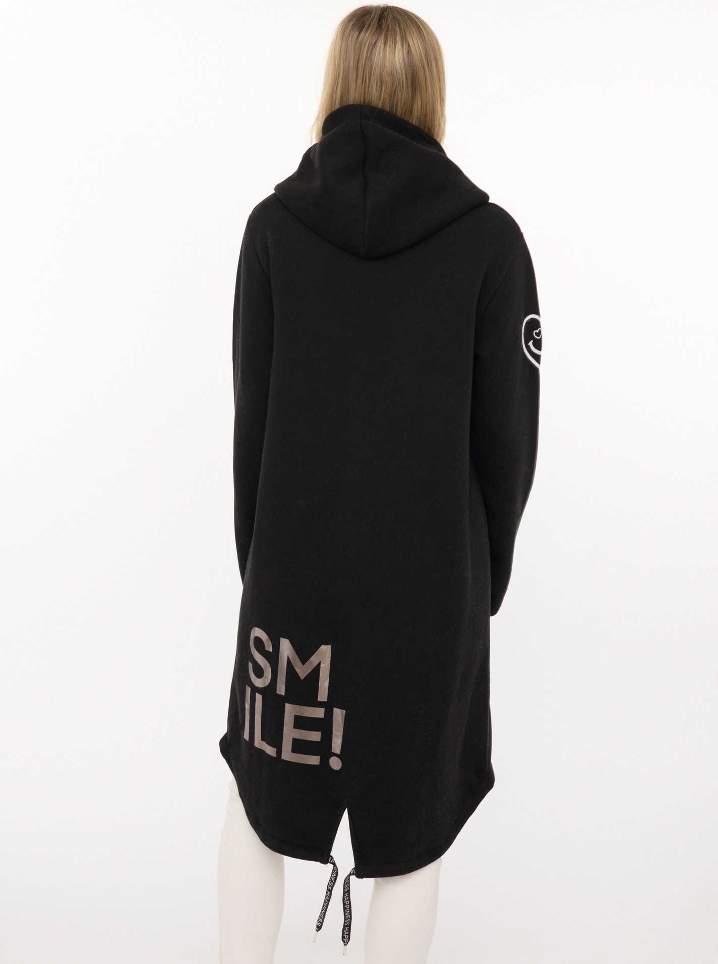 Zwillingsherz Manteau court »"Alissa Shiny"« Kapuze, Reissverschluss, glänzender Print, bedrucktes Band