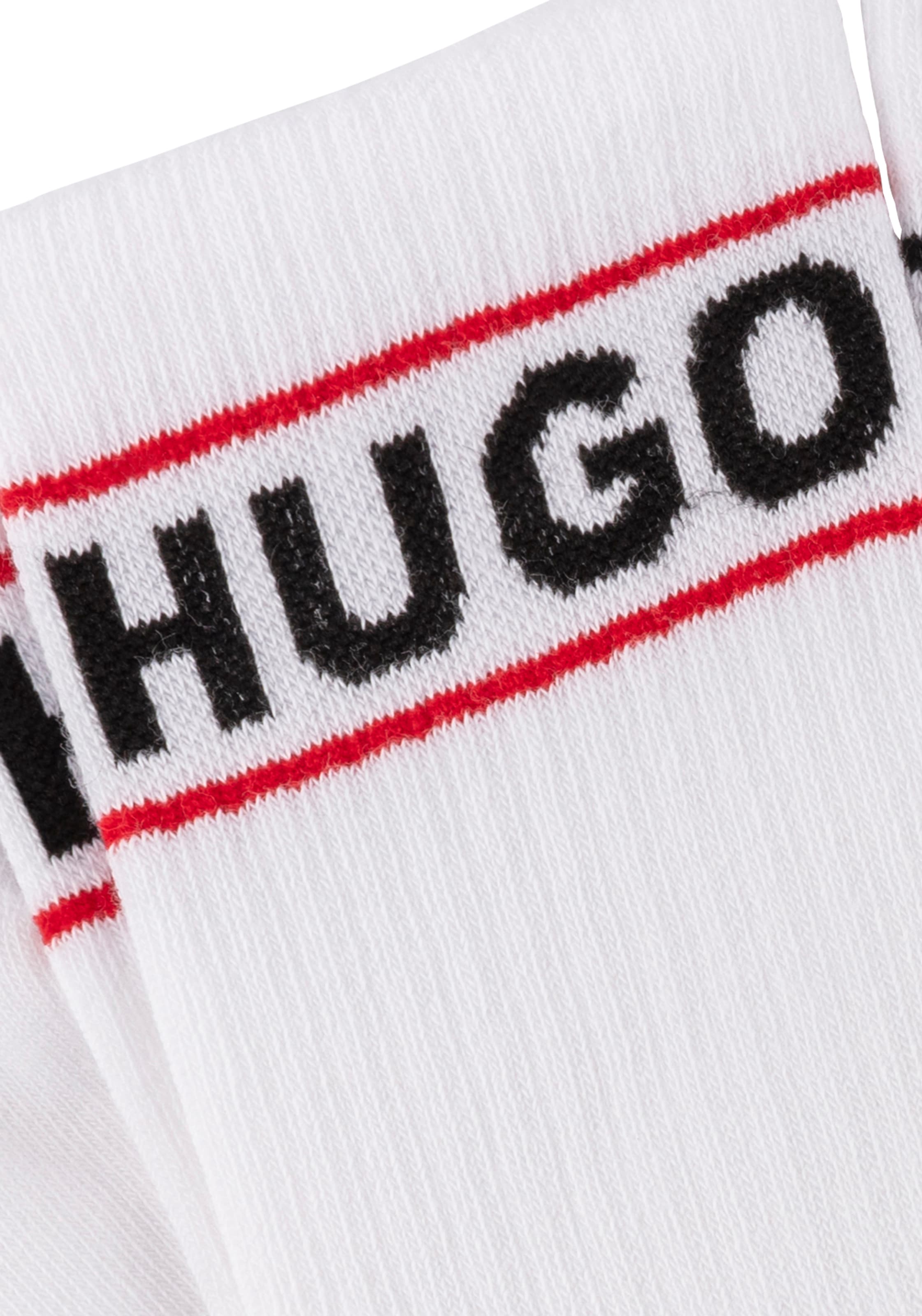 HUGO Underwear Freizeitsocken »3P QSRIB SPORTY CC W« Packung, 3er, 3 Paar tlg. mit kontrastfarbenem Logodetail