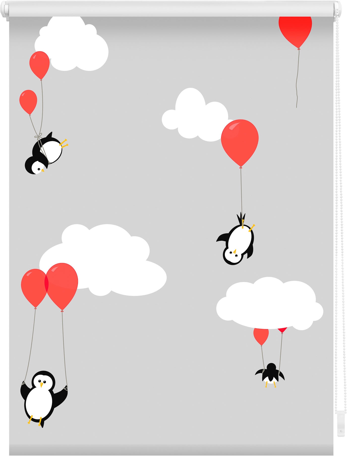 LICHTBLICK ORIGINAL Seitenzugrollo »Rollo Klemmfix, ohne Bohren, blickdicht, Pinguine - Rot« blickdicht Blendschutz | Sichtschutz freihängend