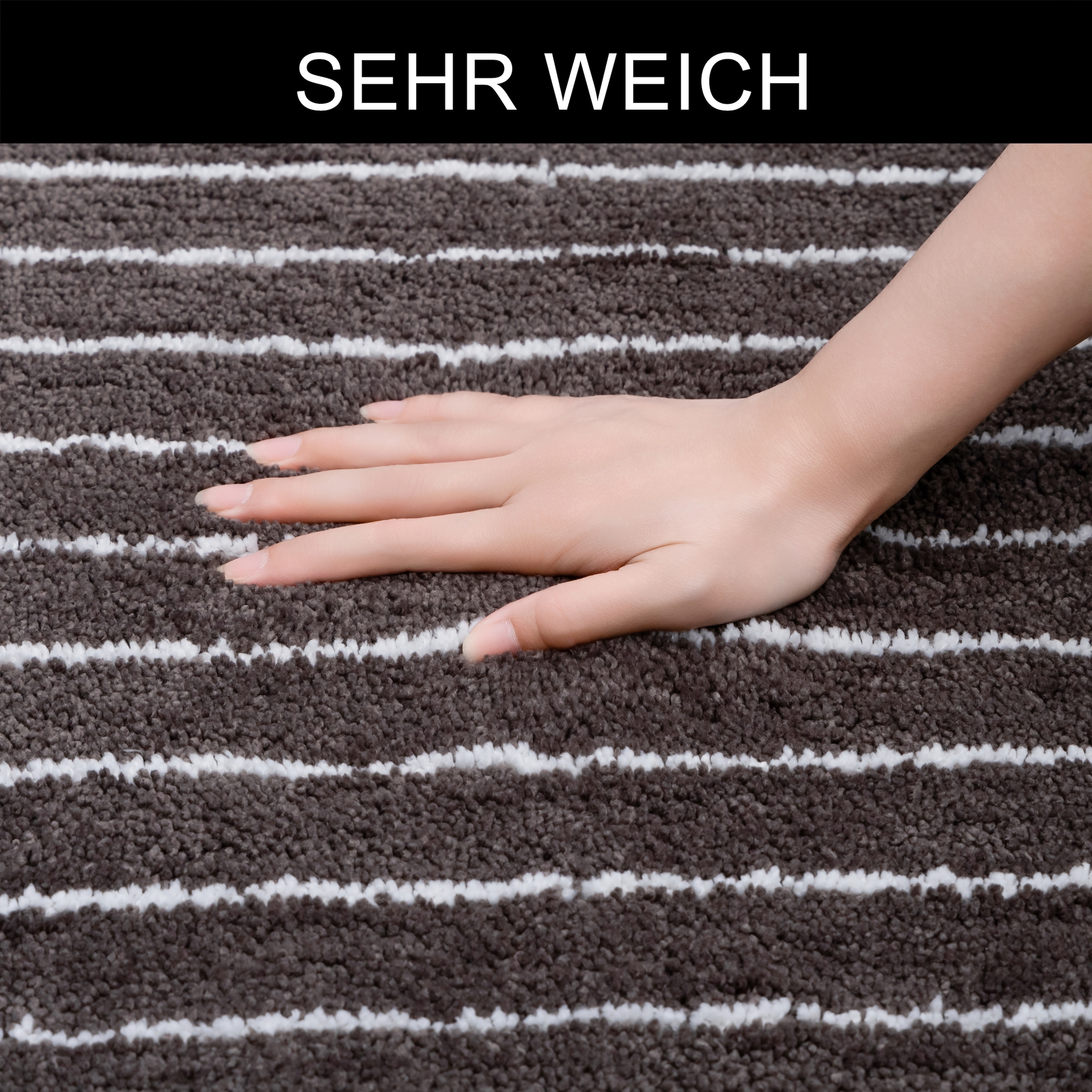 LeGer Home by Lena Gercke Badematte »Tamsin, Badvorleger, Badezimmer Teppich, Duschvorleger« Höhe 10 mm rutschhemmend beschichtet fussbodenheizungsgeeignet | schnell trocknend Streifen, modern