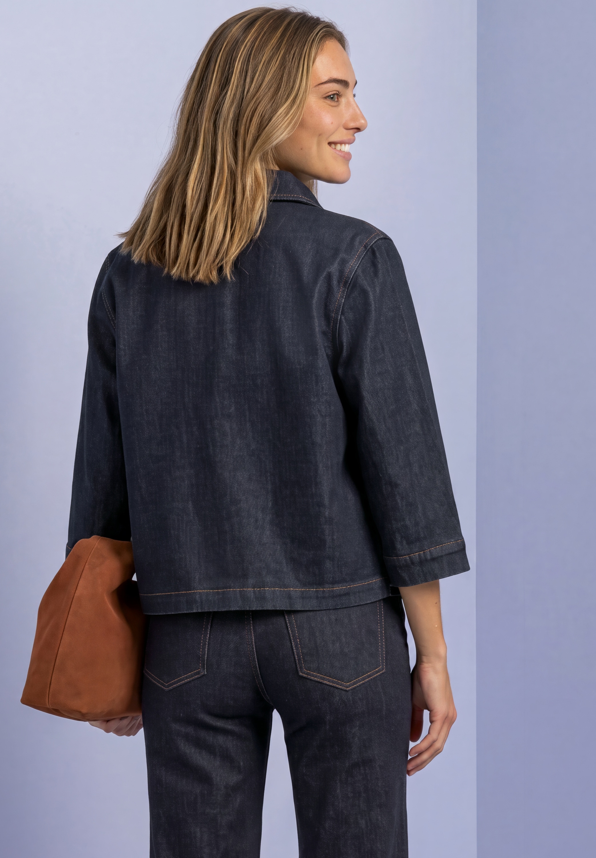 STREET ONE Blouse en jean Chemisier manches 3/4 avec patte de boutonnage