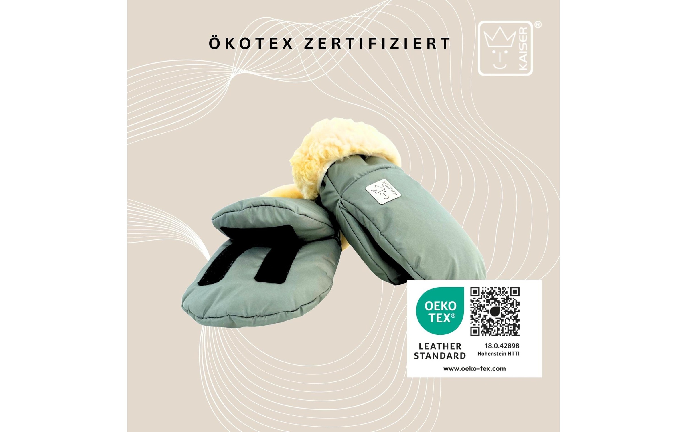 Kaiser Kinderwagen-Handwärmer »Handschuh Reflect Kiwa« Lammfell-Kinderwagenhandschuh