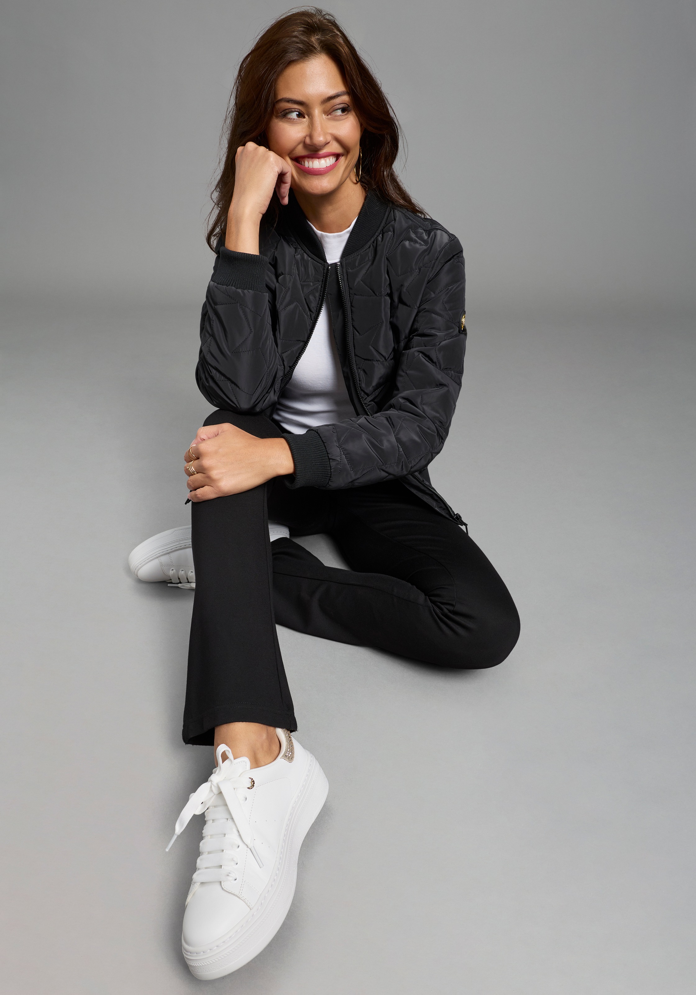 Bruno Banani Blouson mit durchgehendem Reissverschluss, mit Reissverschlusstaschen