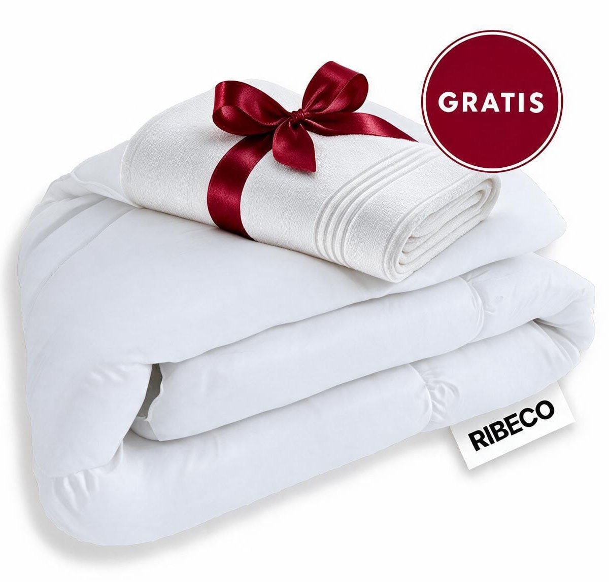 RIBECO Daunenbettdecke »Johanna, Bettdecke  Nur für kurze Zeit! GRATIS ein Handtuch dazu!« leicht Füllung 80Daunen20Federn 1 Stk. tlg. Topseller, Bettdecke in 135x200 cm & weitere Grössen,  Made in Germany