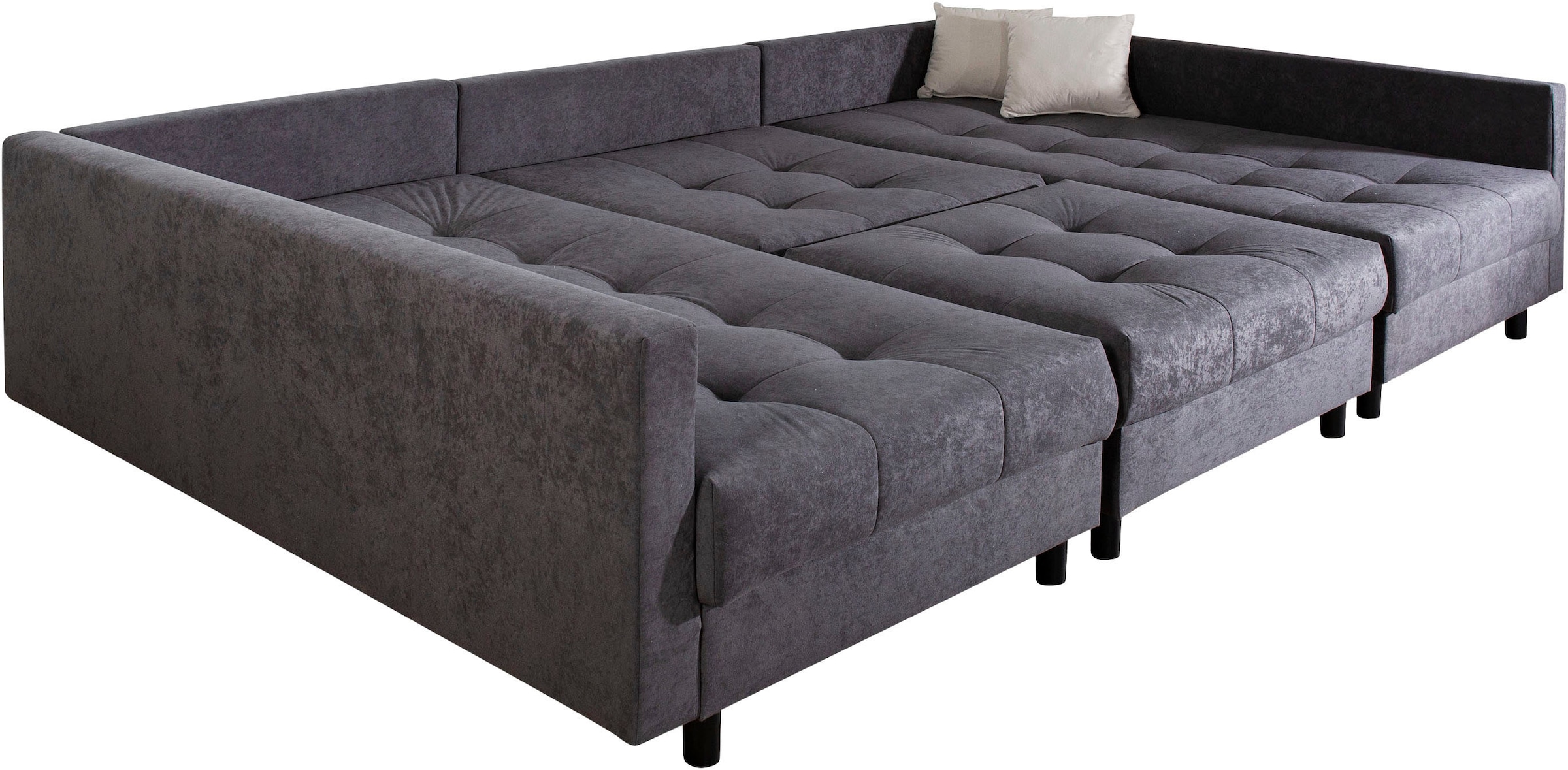 COLLECTION AB Paysage de salon »Toni U-Form, B: 298 cm, XXL-Liegefläche 282x178 cm mit Hocker« ensemble : canapé & pouf, 3 coussins décoratifs, ressorts ensachés