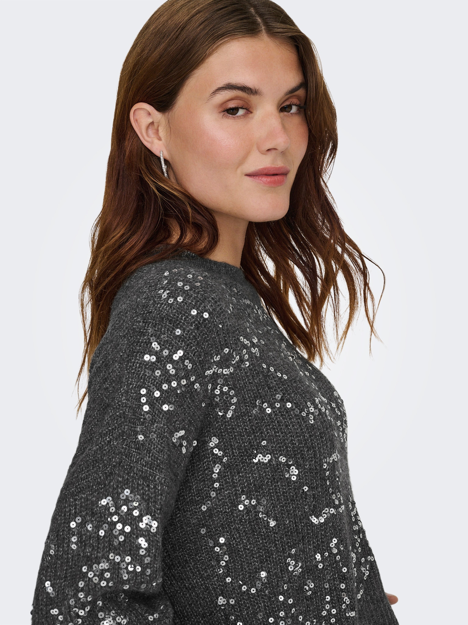 ONLY Pull à col rond »ONLALTA LS SEQUIN O-NECK KNT«
