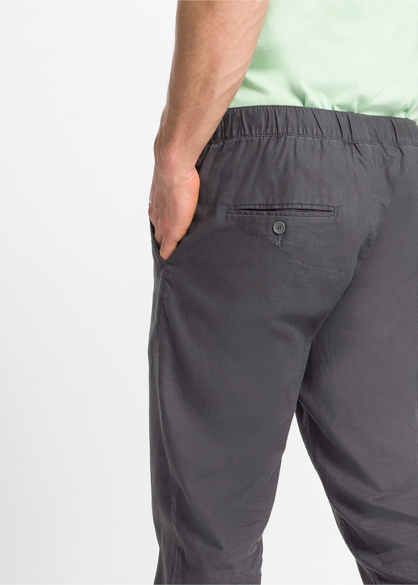 bonprix Schlupfhose  aus Leinen und Baumwolle, mit Eingrifftaschen und Gesässtaschen