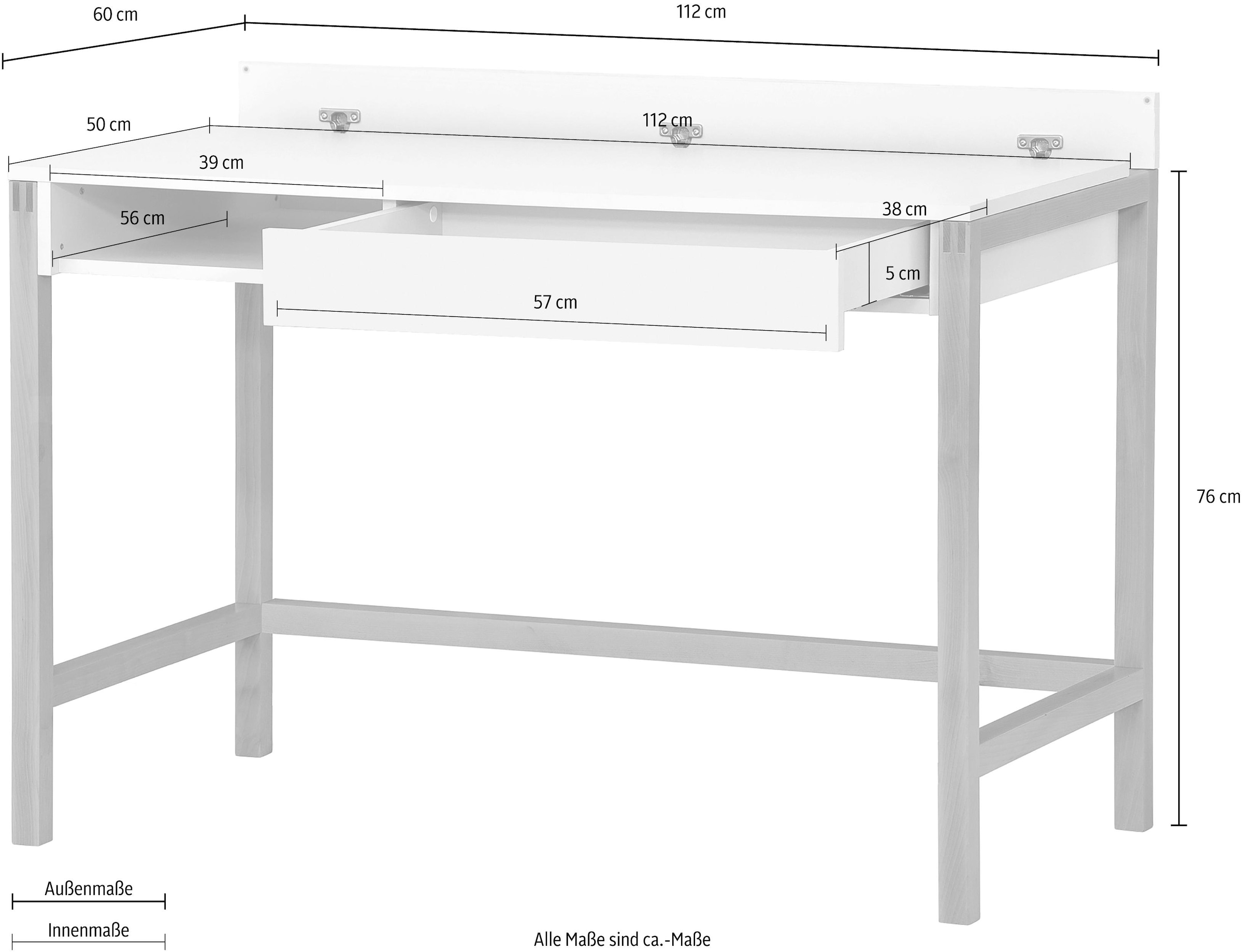 Woodman Bureau »Northgate« design scandinave, largeur 112 cm, certifié FSC®