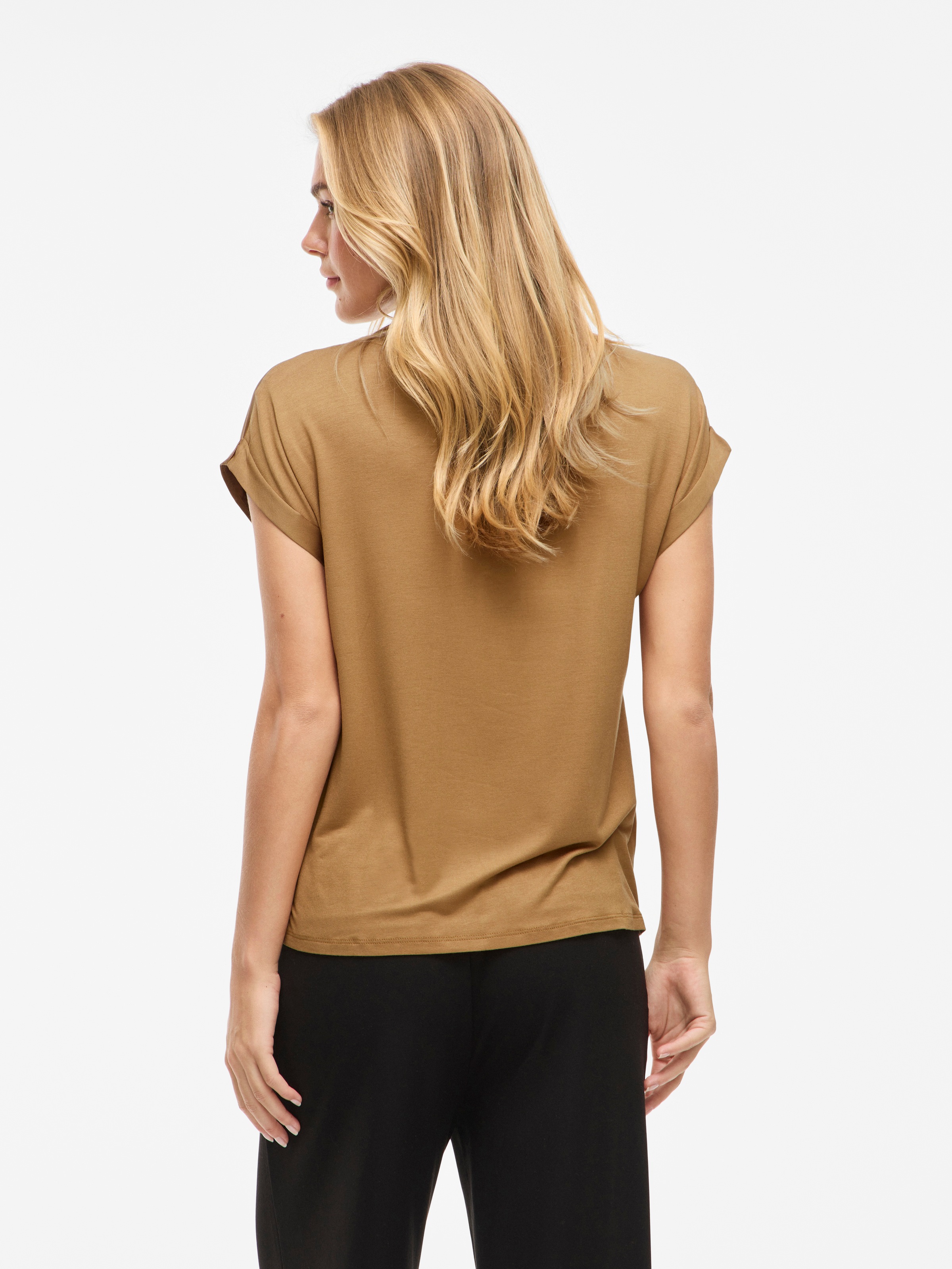 Vila Kurzarmshirt »VIELLETTE S/S SATIN TOP - NOOS« Kunstfaser, regular fit