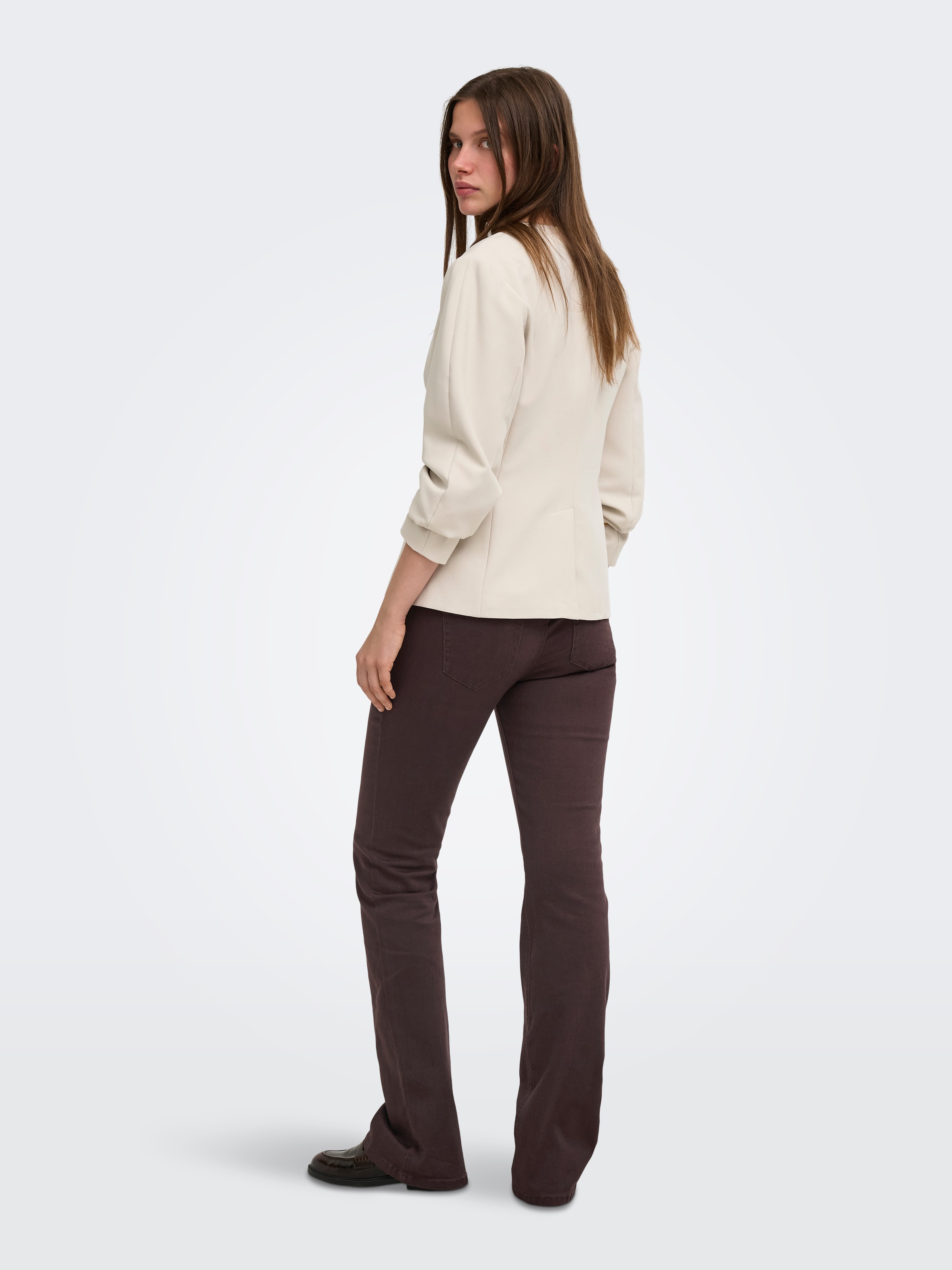 ONLY Pantalon bootcut »ONLBLUSH MID FLARED COLOUR PANT PNT NOOS«  mélange de coton, coupe bootcut