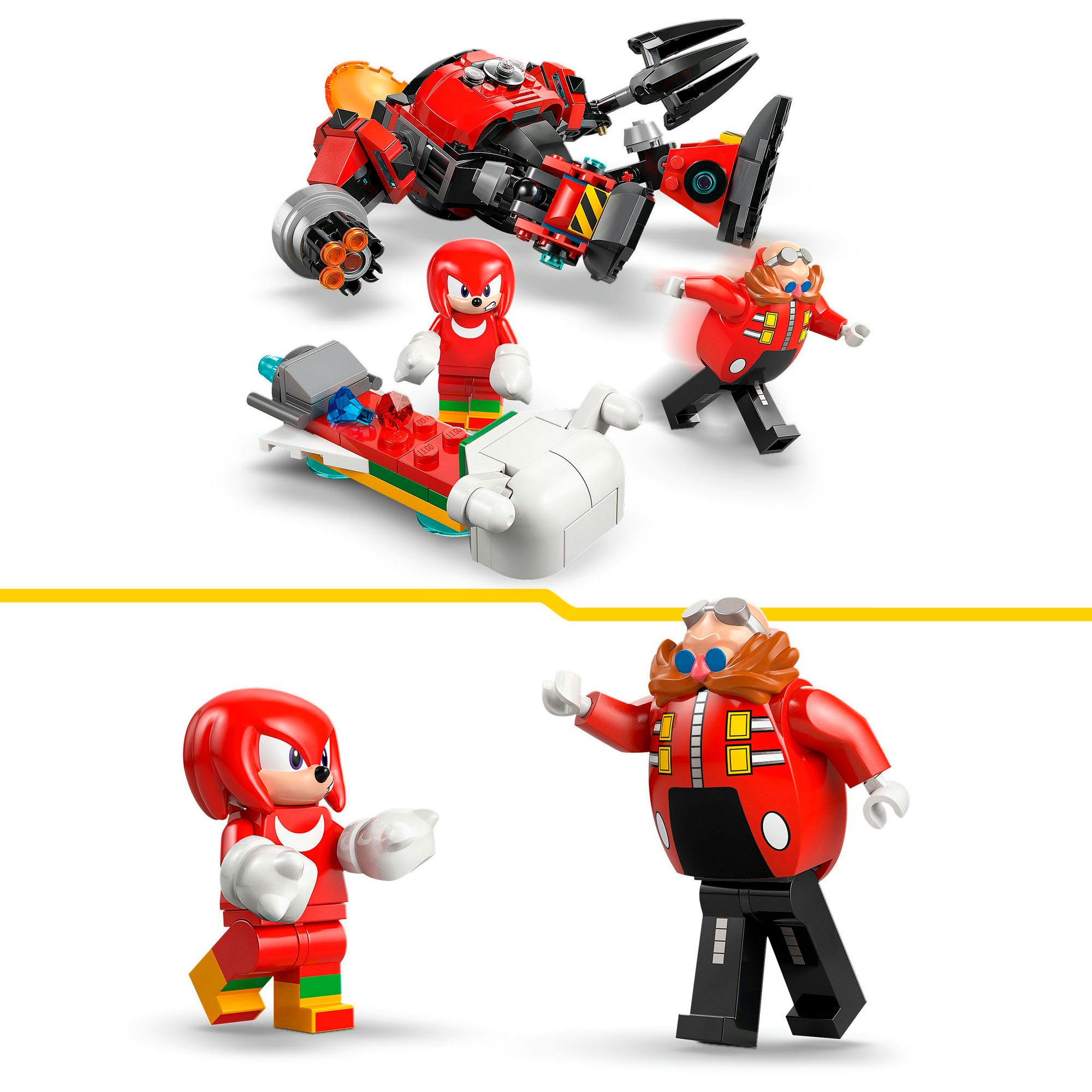 LEGO® Pions de construction »Knuckles vs. Dr. Eggmans Egg Crusher Mech (77005), LEGO Sonic« fabriqué en Europe