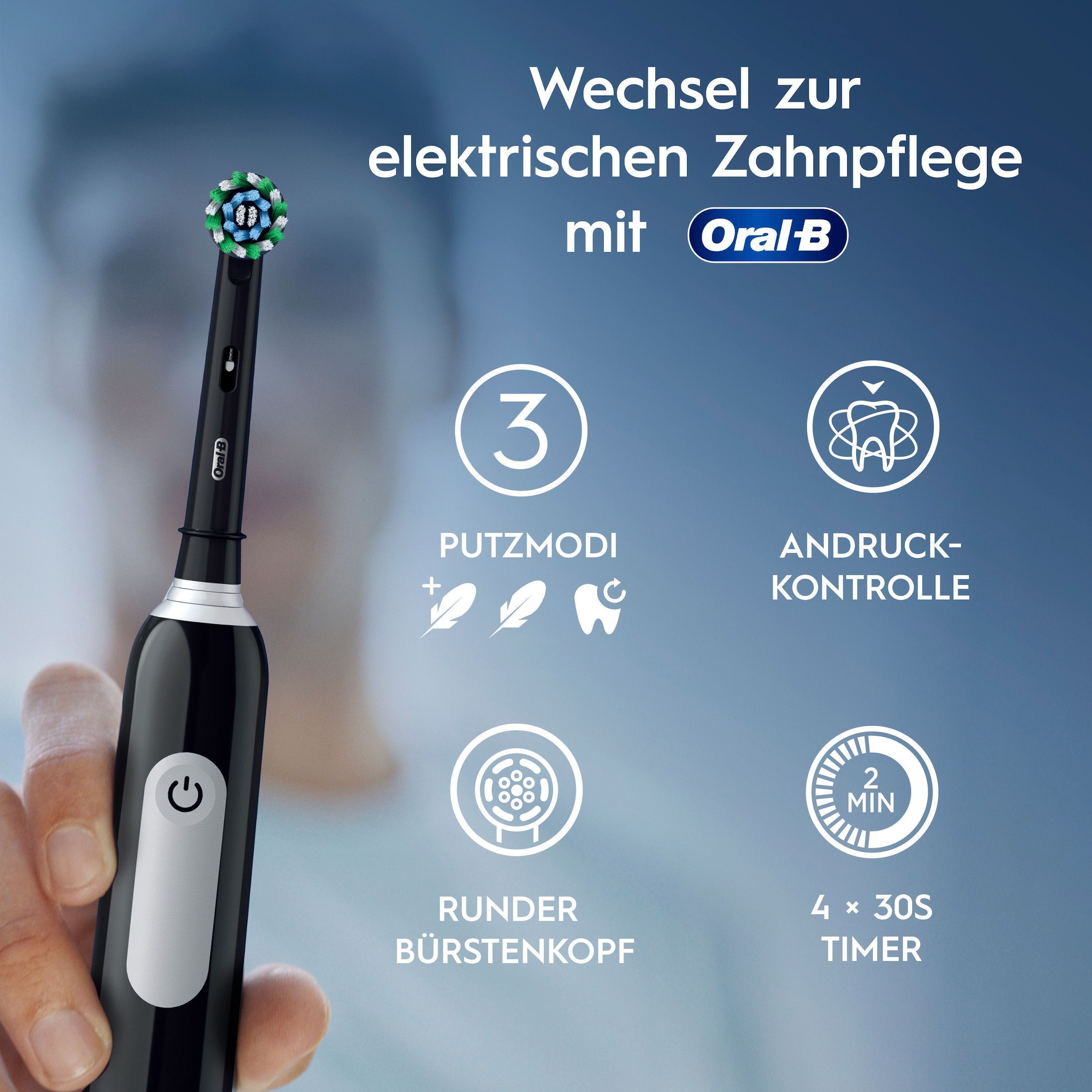 Oral-B Brosse à dents électrique »PRO Series 1 Doppelpack« 2 cuis Aufsteckbürsten capteur de pression