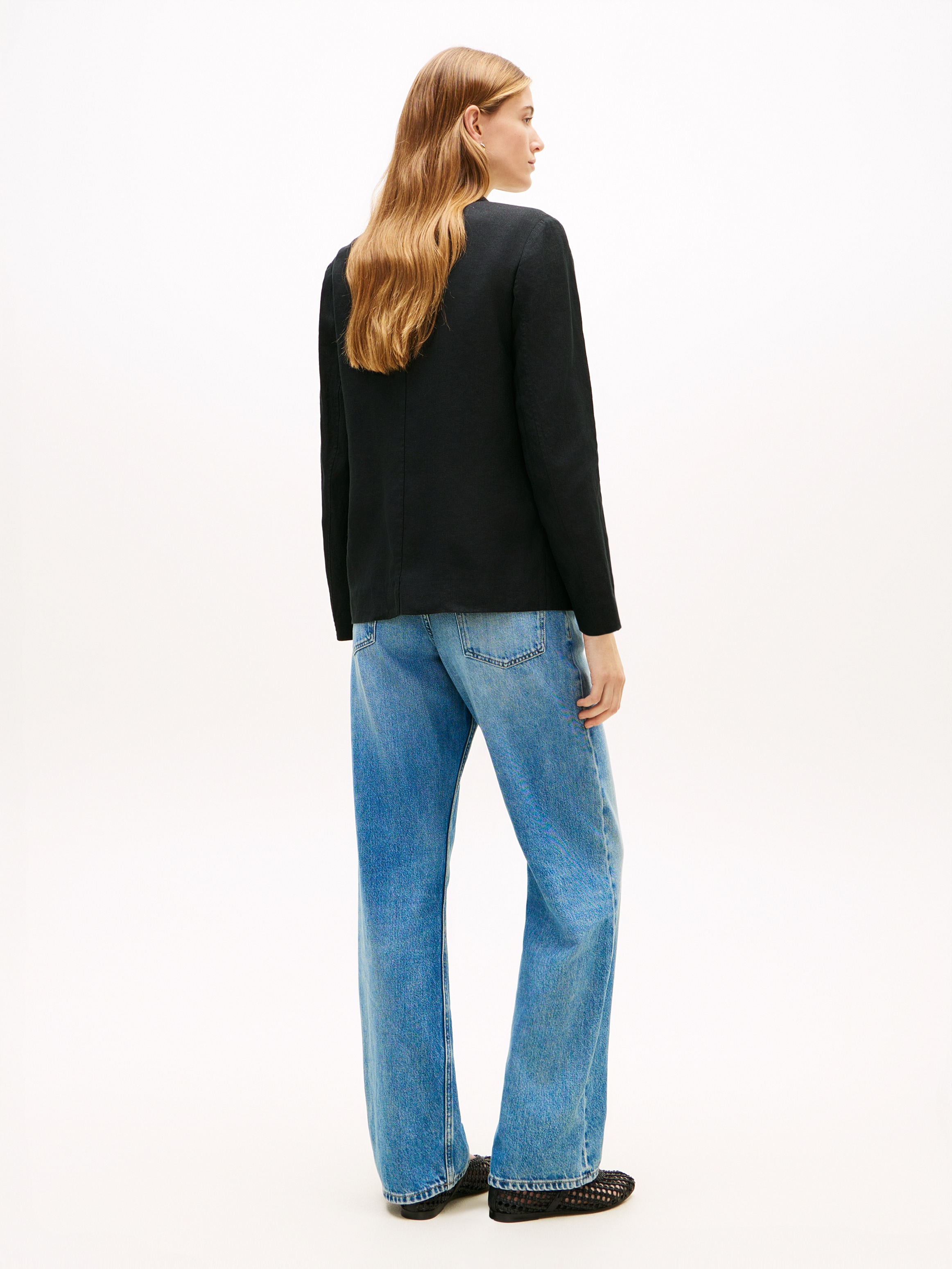 Tommy Hilfiger Blazer court »NEW ESS LINEN REG SB BLAZER« avec poches appliquées