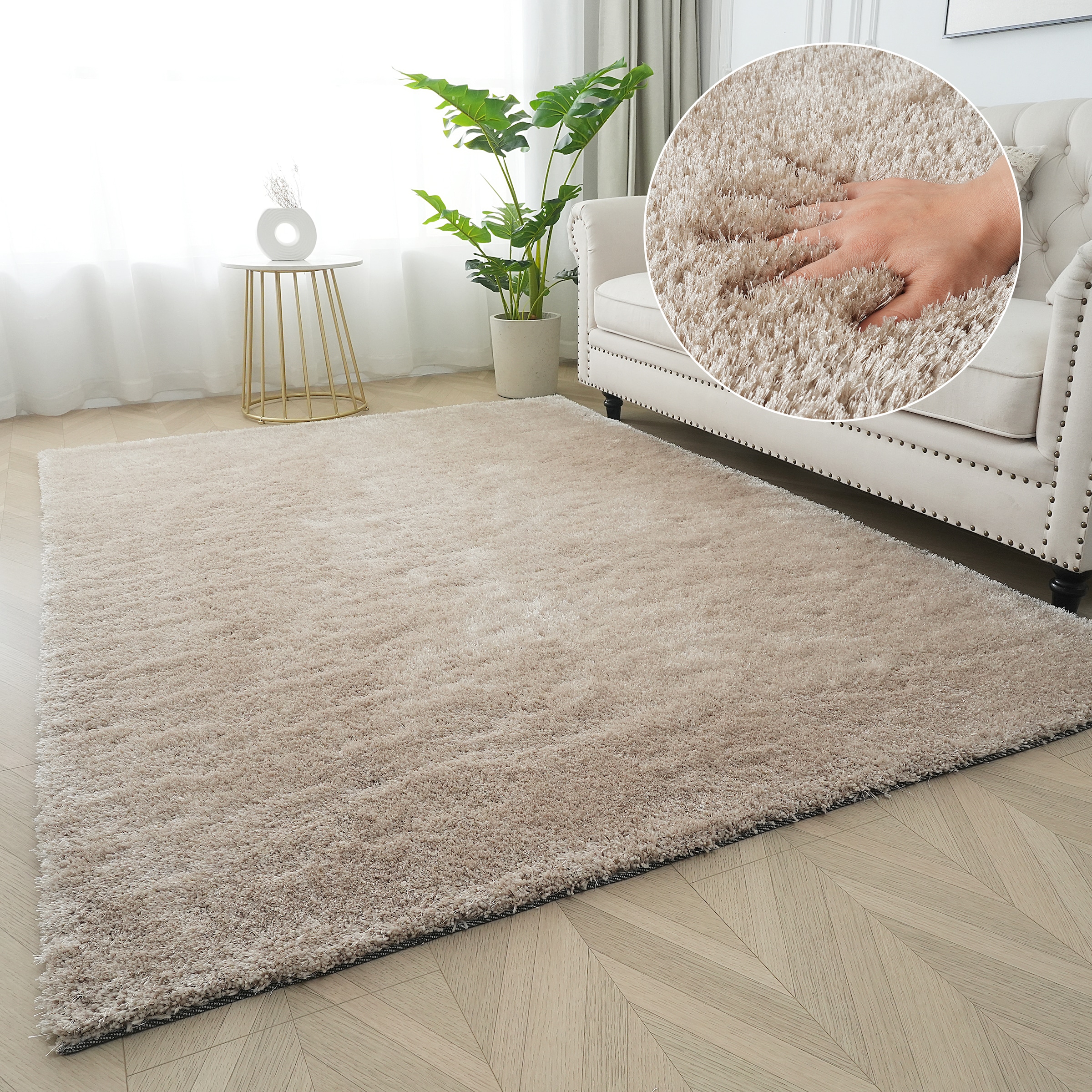 Bruno Banani Tapis »Dana Teppich, besonders weich und kuschelig, Kundenliebling« Rectangulaire 30 mm Höhe uni, Mikrofaser Teppiche, Wohnzimmer, Schlafzimmer, Esszimmer