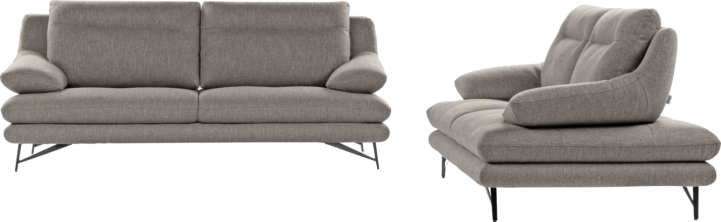 CALIA ITALIA 3-places »Cezanne modern, elegant und bequem, aufwendige Detailverarbeitung« au choix avec réglage de la profondeur d'assise,