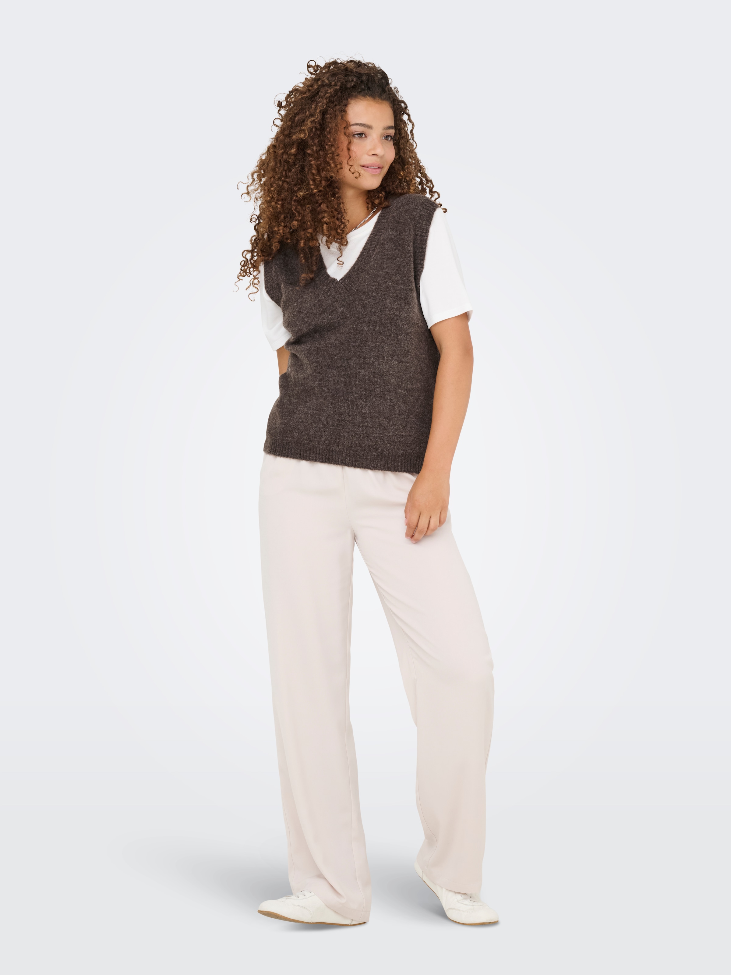 JDY Pull-over »JDYELANORA S/L VN VEST KNT NOOS« mélange de matières avec stretch