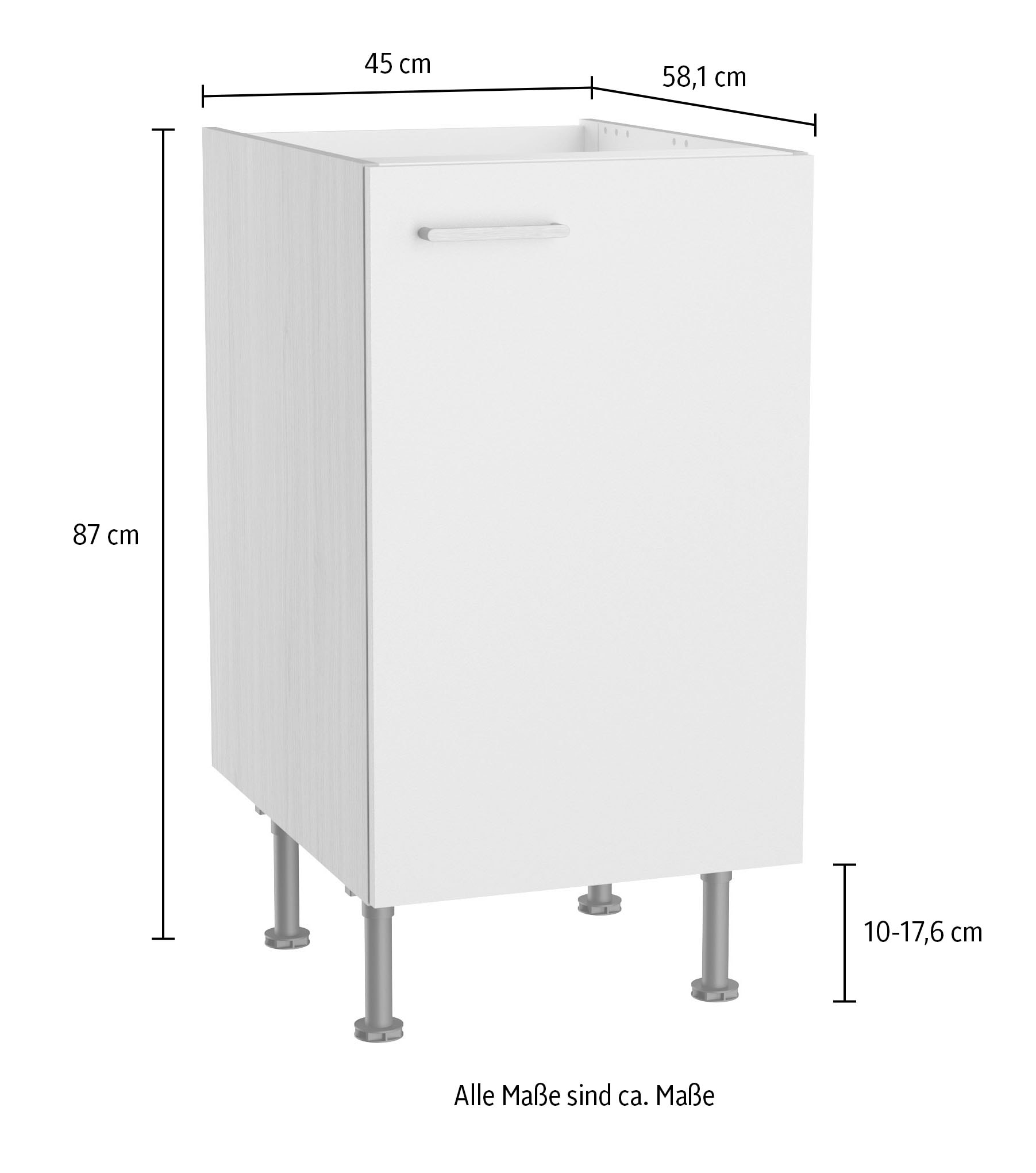 KOCHSTATION Spülenschrank »KS-Lucy« Breite 45 cm, mit 1 Tür, höhenverstellbare Füsse, Soft-Close