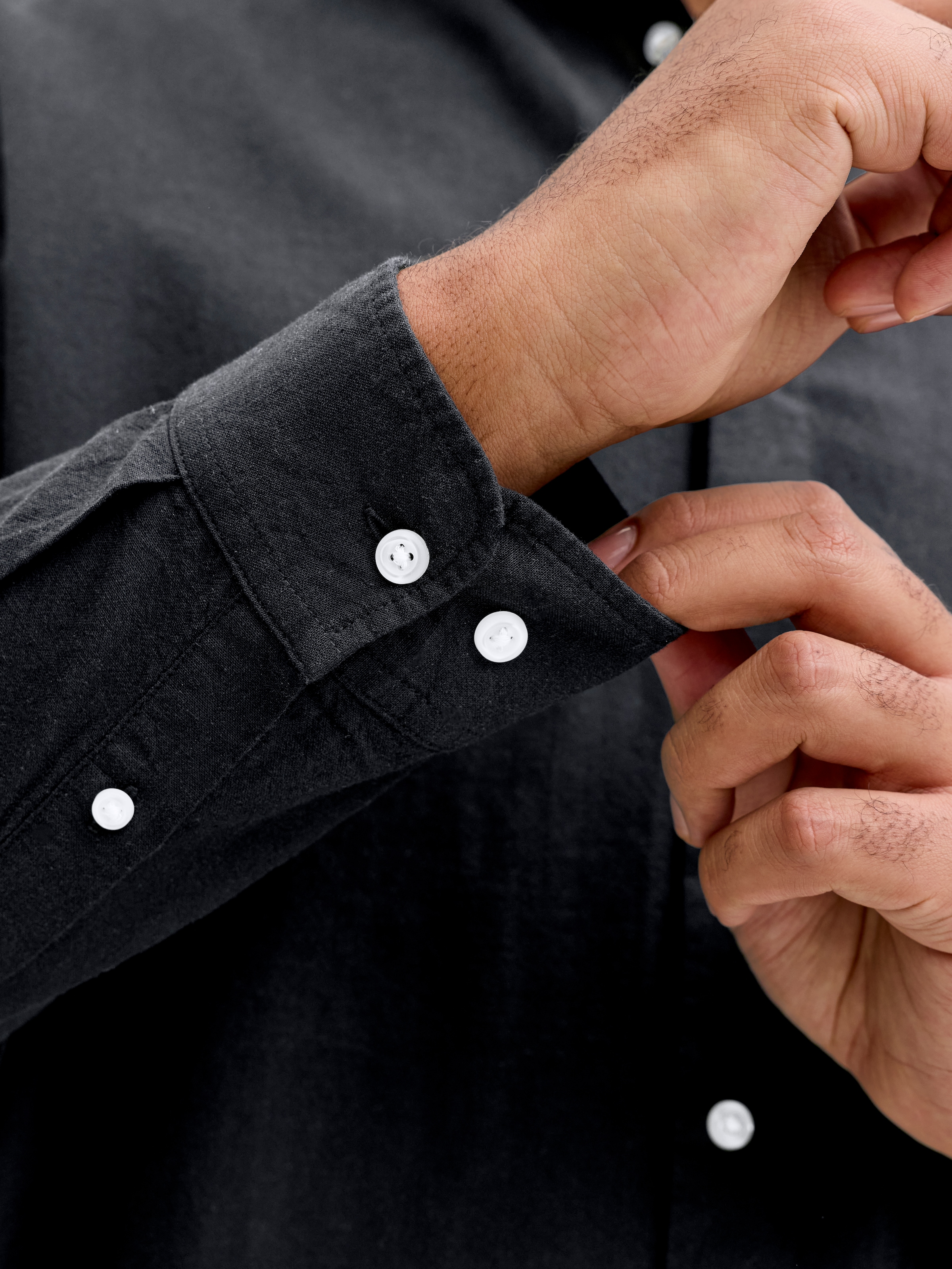 Jack & Jones PlusSize Chemise à manches longues »JJEBREEZE LINEN BLEND BAND SHIRT L PLS« mit Stehkragen