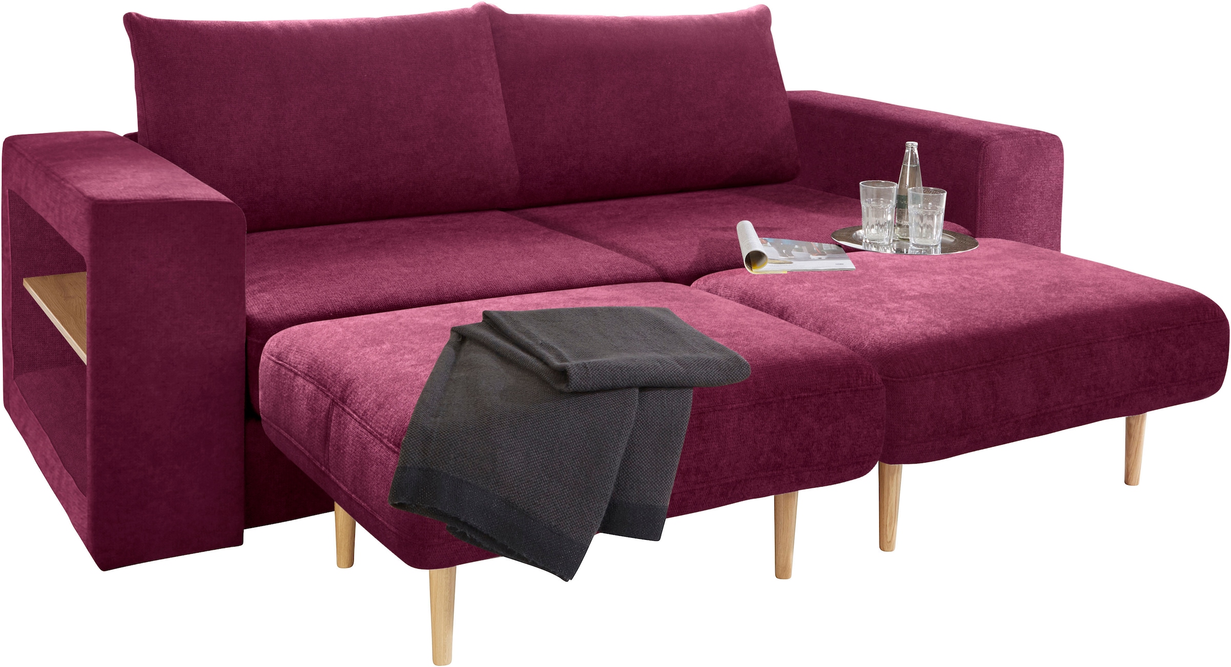 LOOKS by Wolfgang Joop 3,5-places »Looksvb« Verwandlungssofa: aus Sofa wird Sofa mit 2 Hockern, mit Regalfunktion