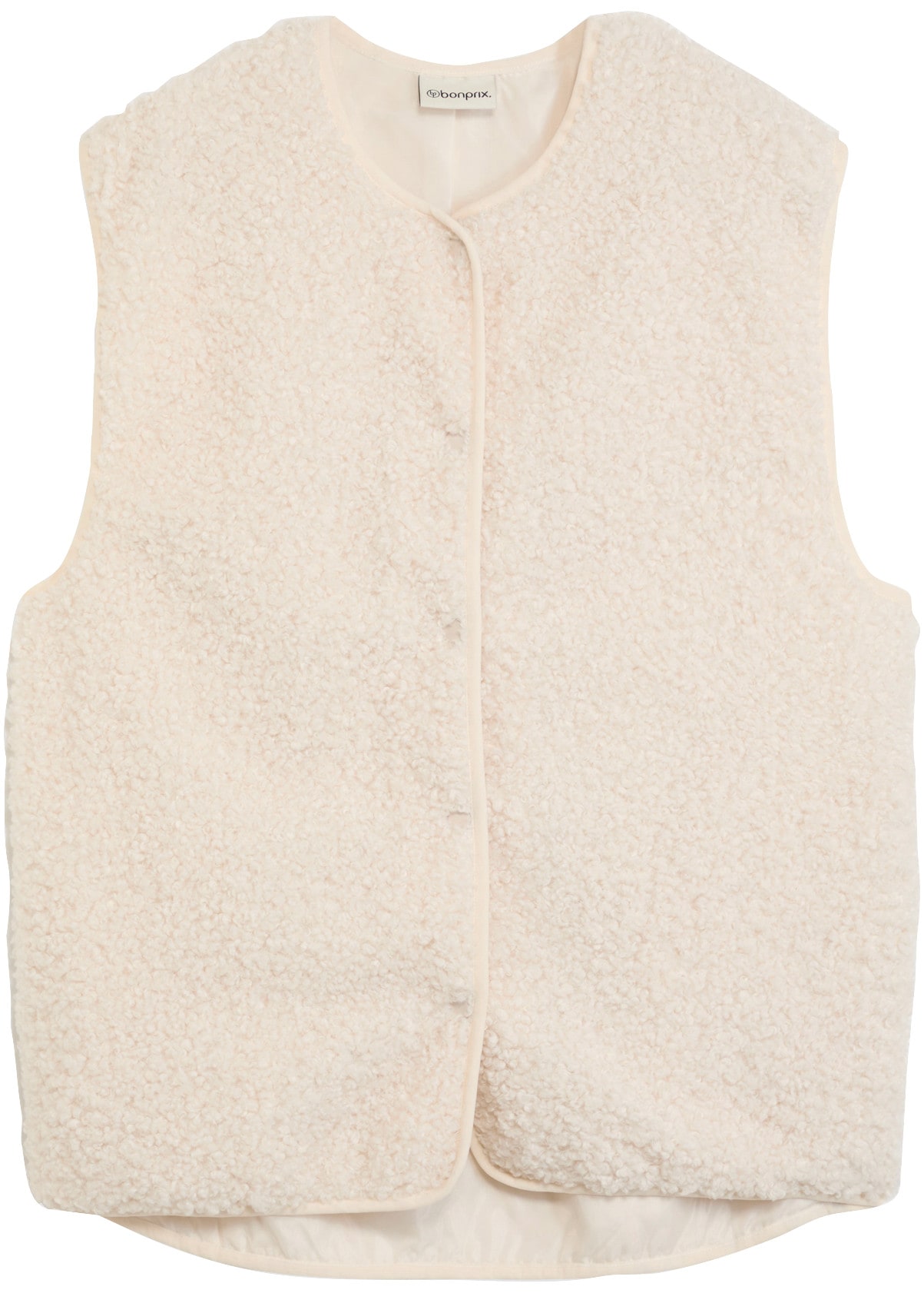 bonprix Plüschweste mit seitlichen Eingriffstaschen, aus Teddyfleece, Oversize-Passform