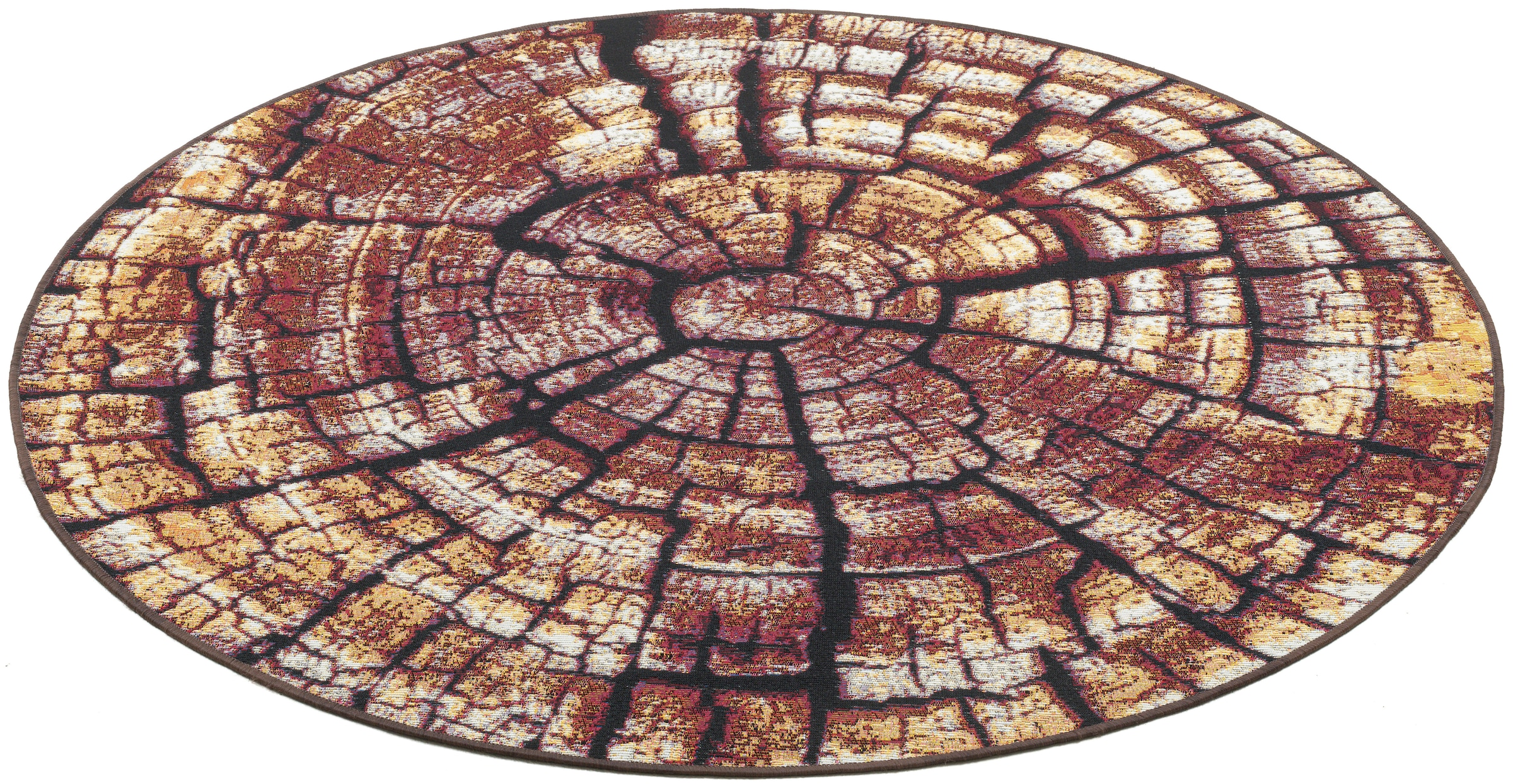 Gino Falcone Tapis »Aurora GF-095« Rond 5 mm Höhe Aspect bois, idéal pour salon et chambre