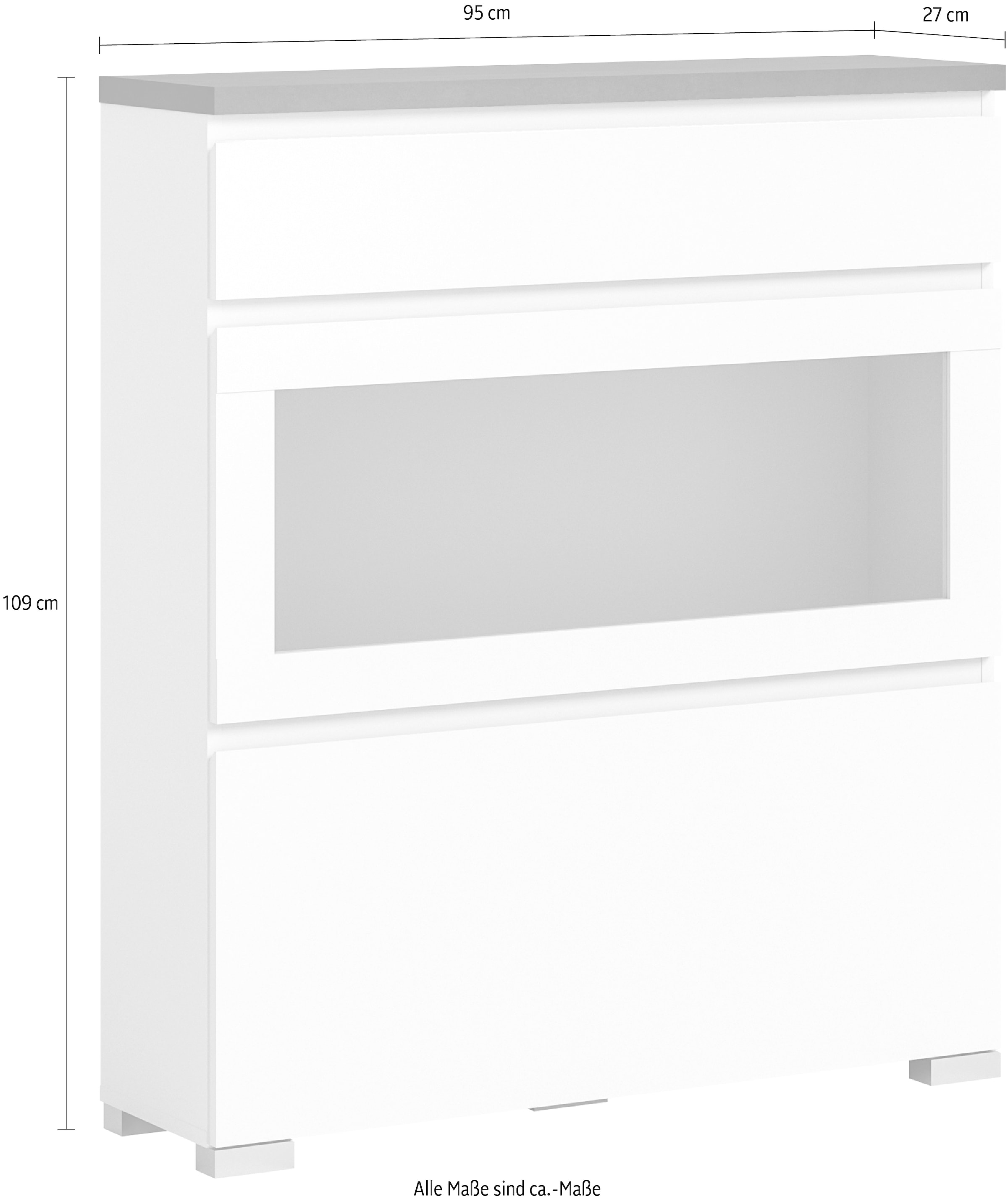 Home affaire Schuhschrank »Skoskap, Tiefe 27cm, 2 Klappen, 1 Schubkasten, Platz für 8 Schuhpaare« Schuhkipper, Schuhkommode, Schuhregal, Kommode, Anrichte