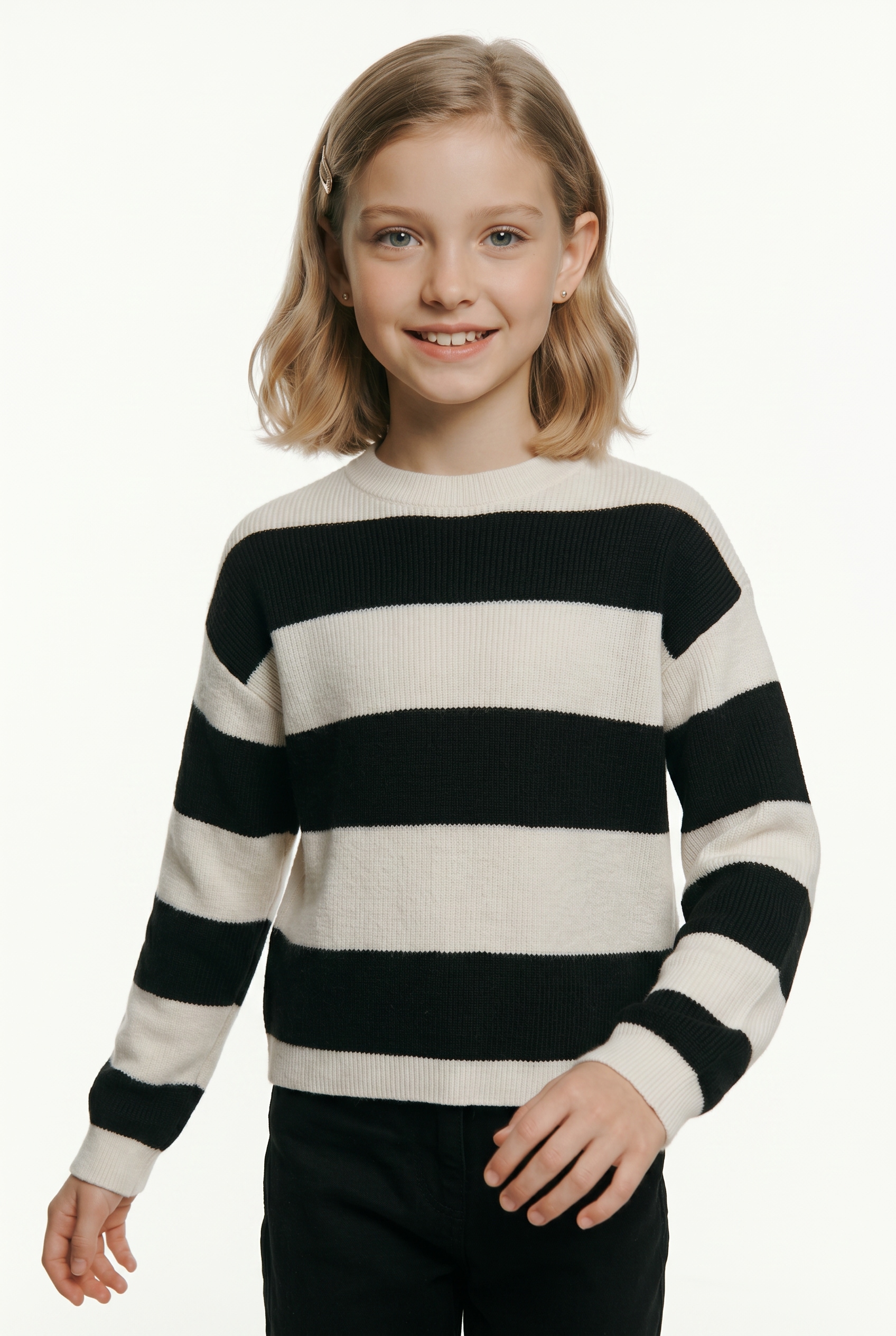 KIDS ONLY Pull en tricot »KOGFRANCA SHORT L/S STRIPE KNT NOOS« mélange viscose, coupe ample